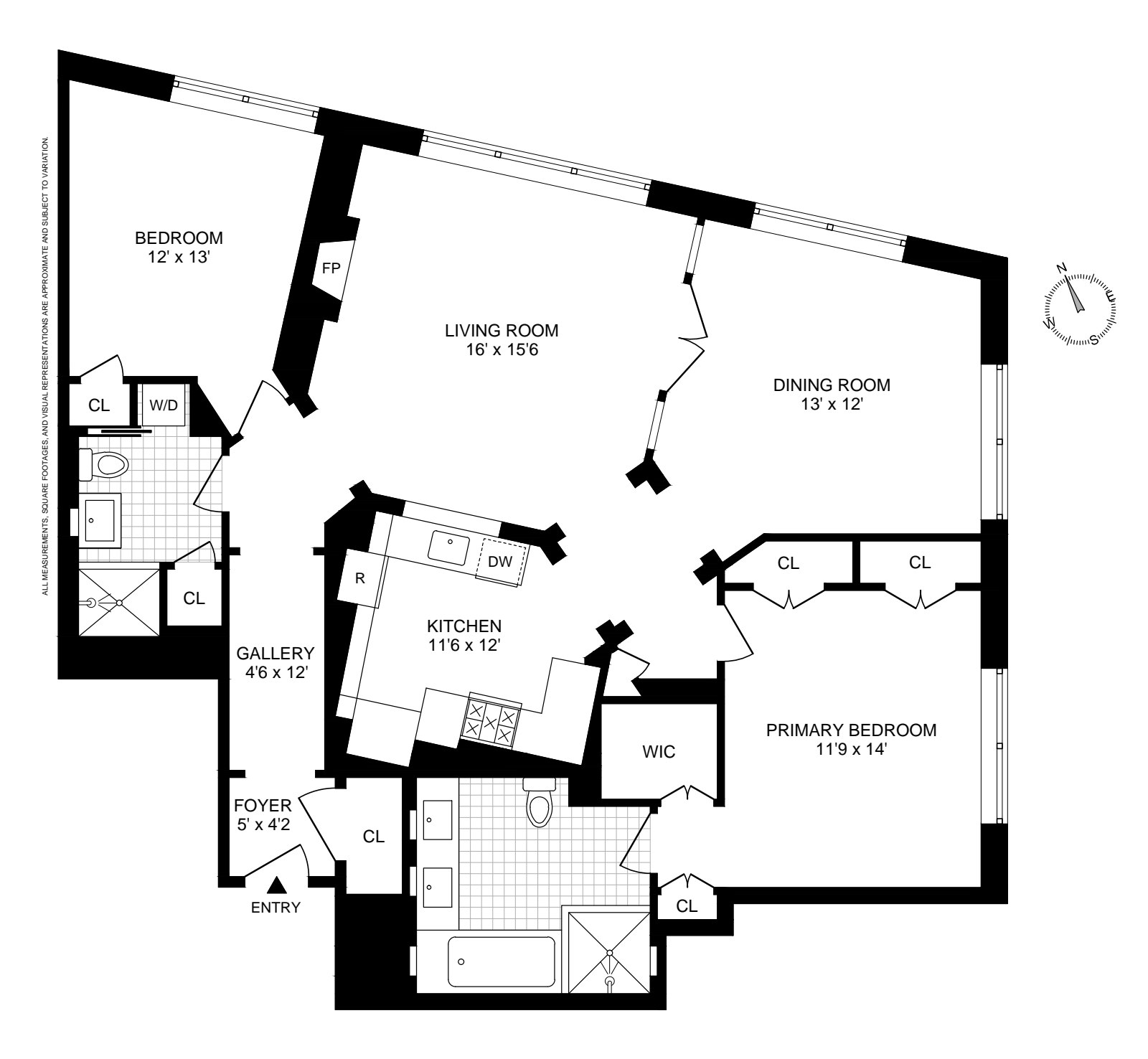 Floorplan for 211 Elizabeth Street, 5N