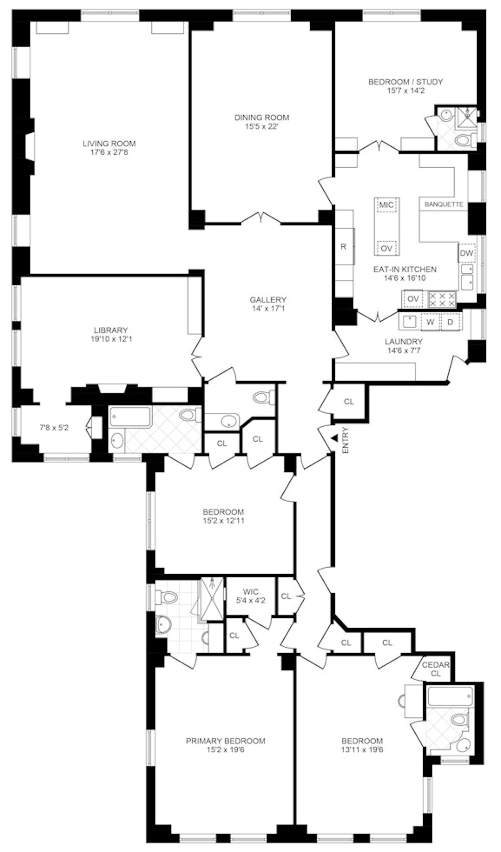 Floorplan for 770 Park Avenue, 8D