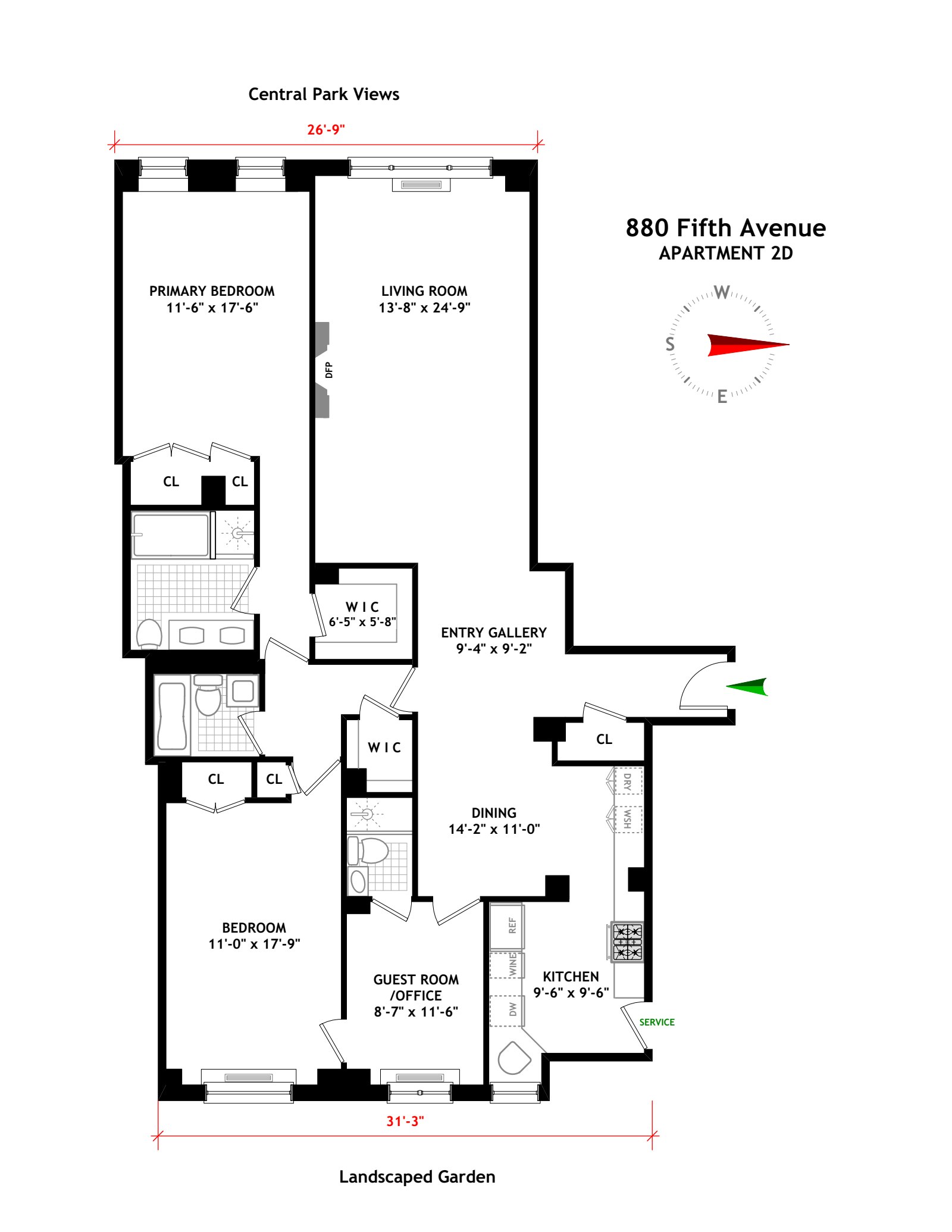 Floorplan for 880 Fifth Avenue, 2D