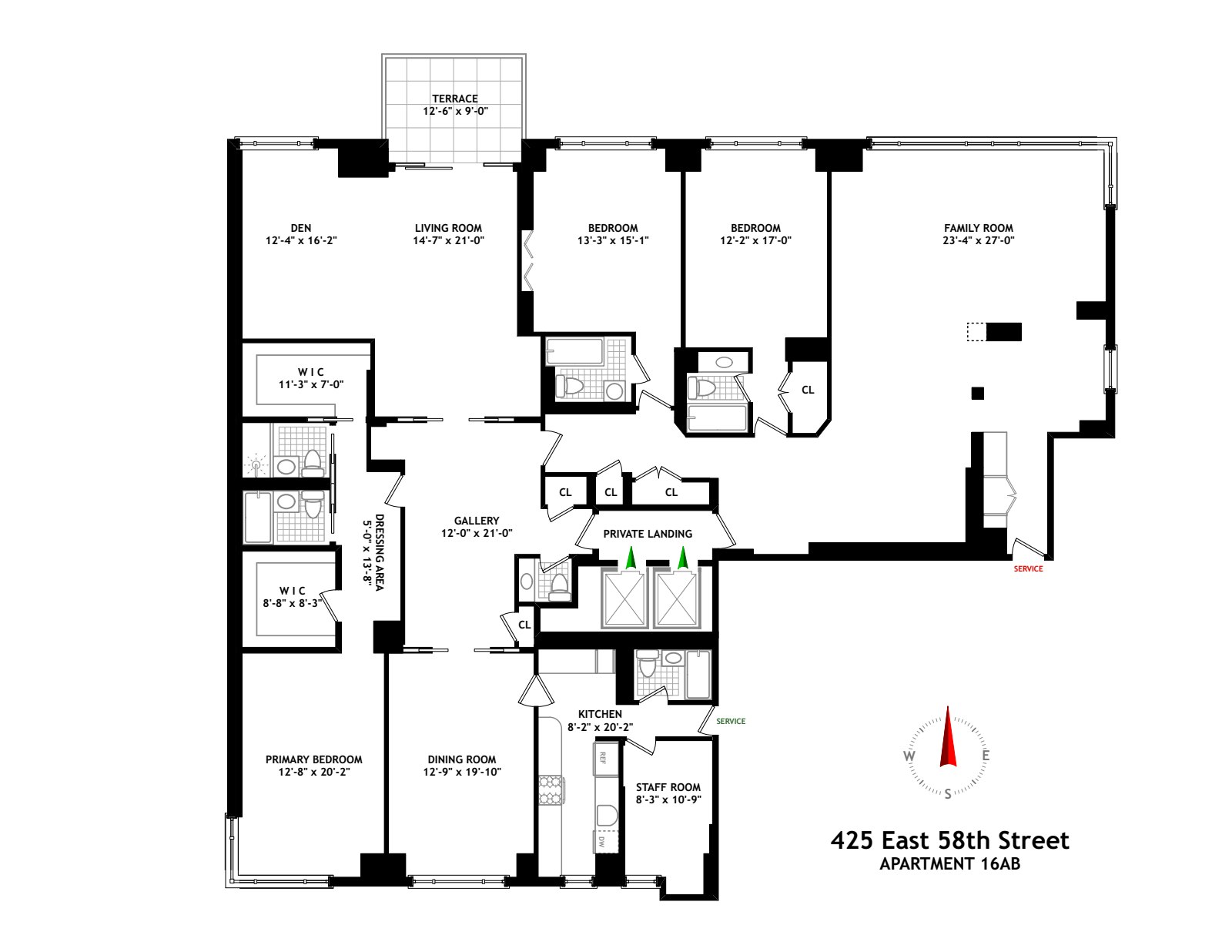 Floorplan for 425 East 58th Street, 16AB