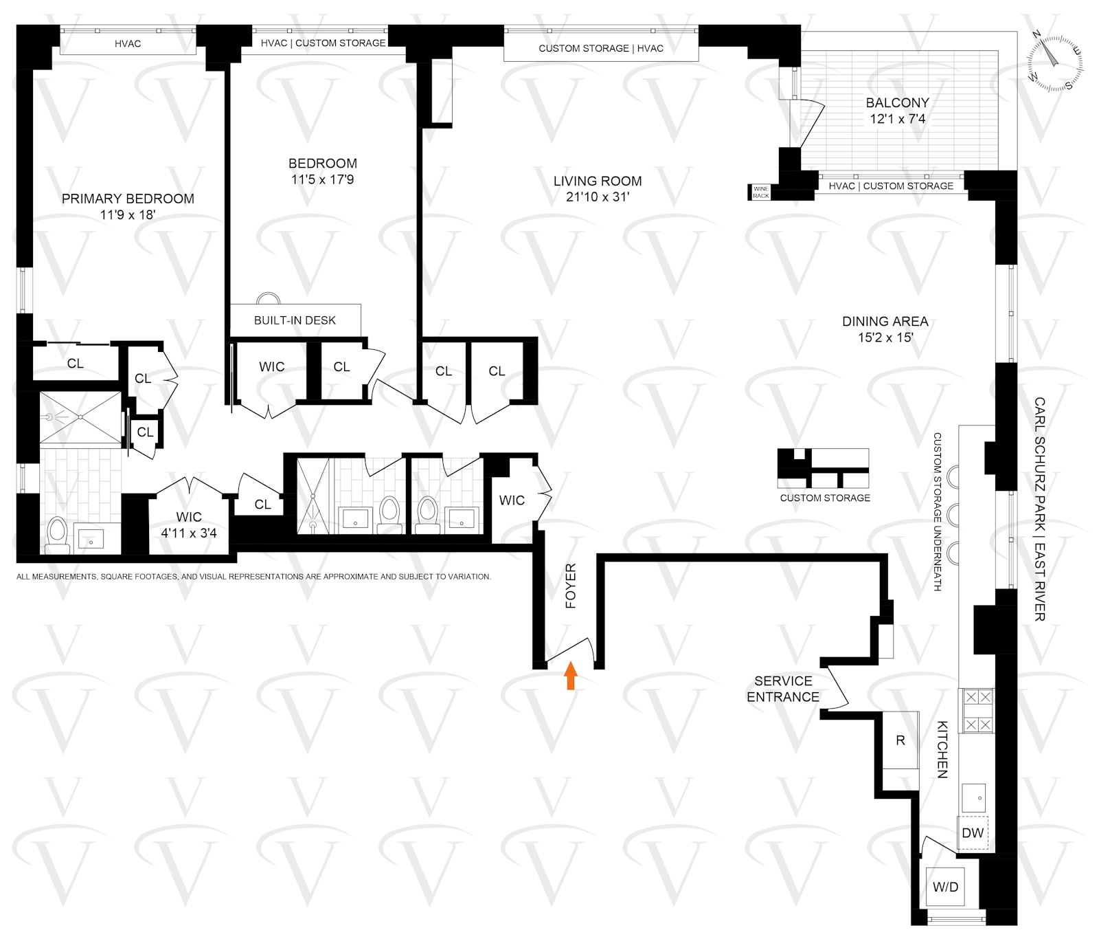 Floorplan for 535 East 86th Street, 8H