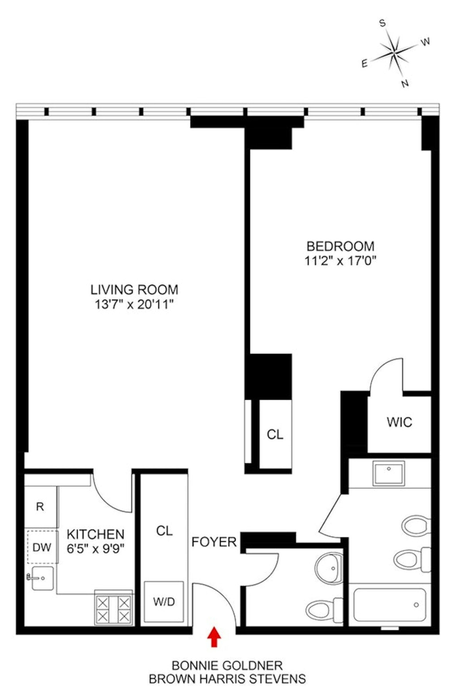 Floorplan for 146 West 57th Street, 51E