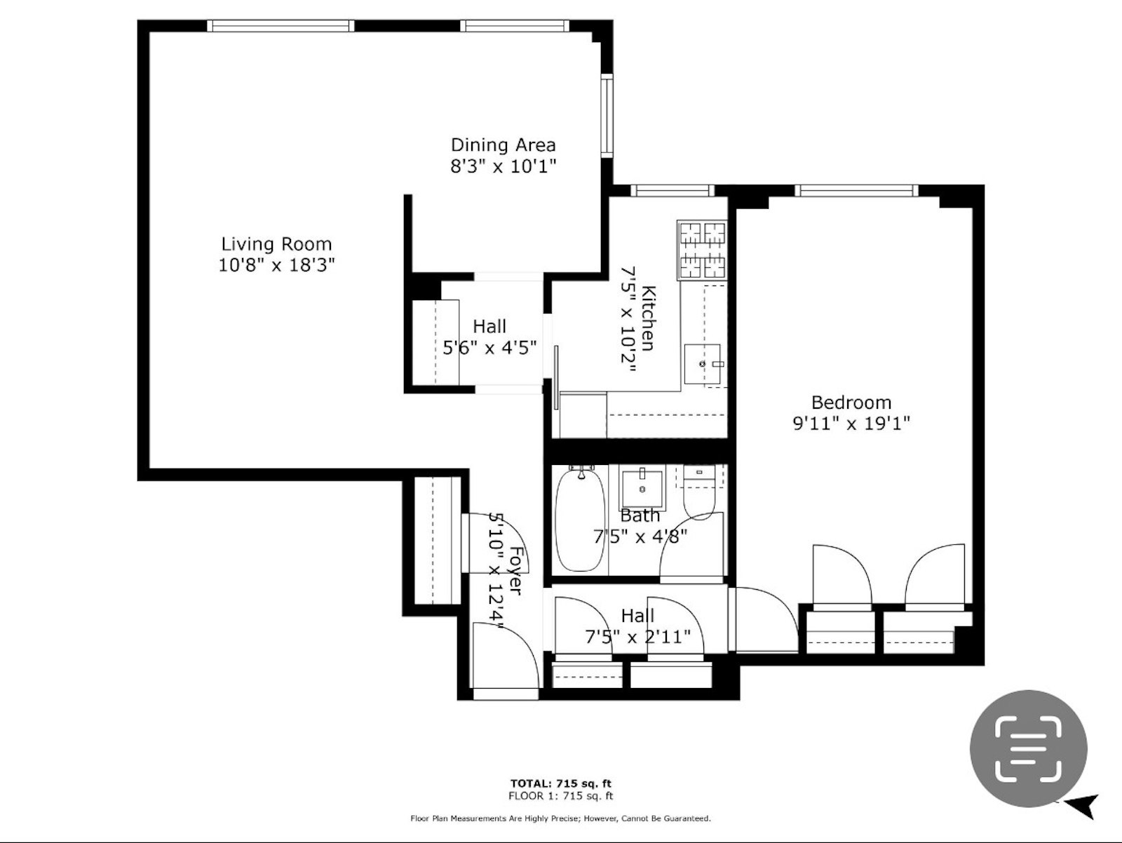 Floorplan for 361 Clinton Avenue, 7A