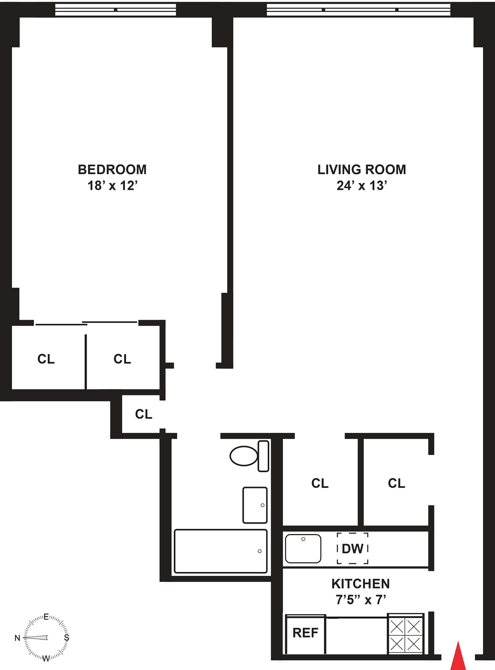 Floorplan for 101 West 12th Street, 6K