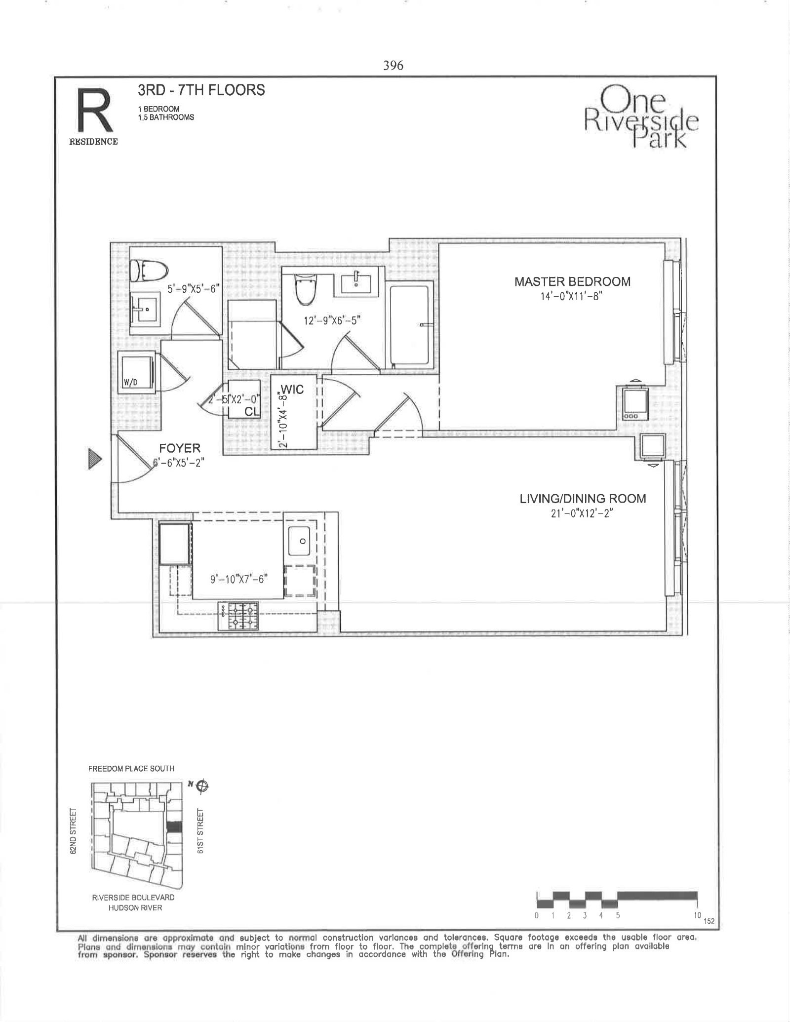 Floorplan for 50 Riverside Boulevard, 3R