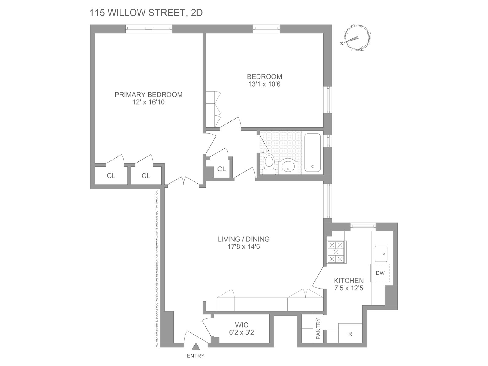 Floorplan for 115 Willow Street, 2D