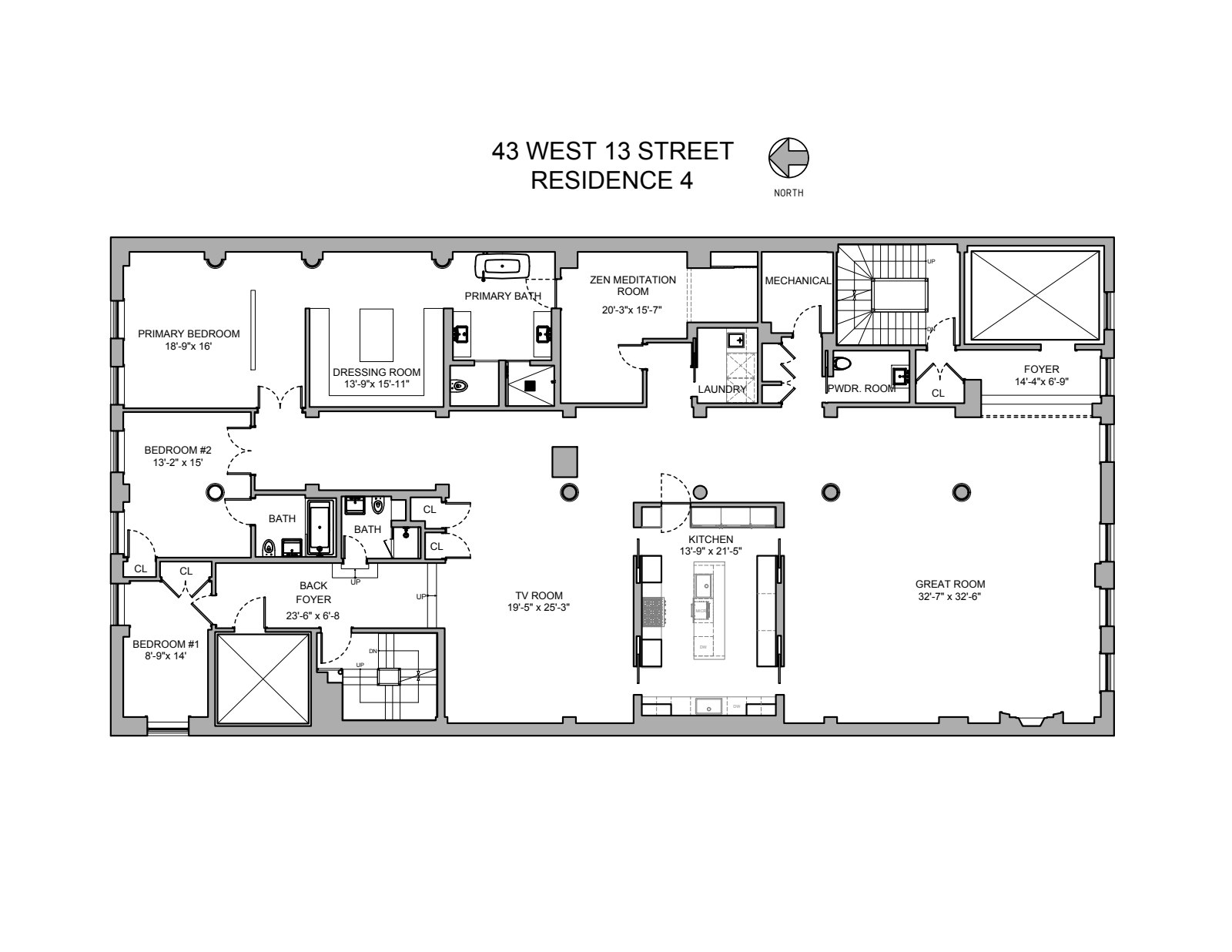 Floorplan for 43 West 13th Street, 4THFLOOR