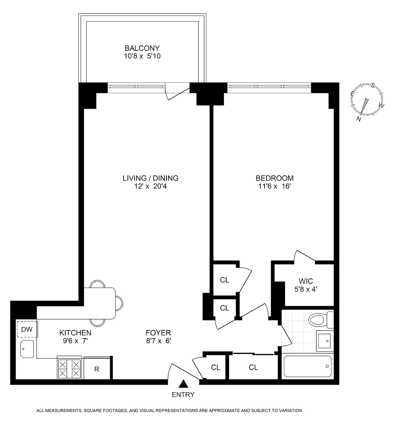 Floorplan for 340 East 80th Street, 20H