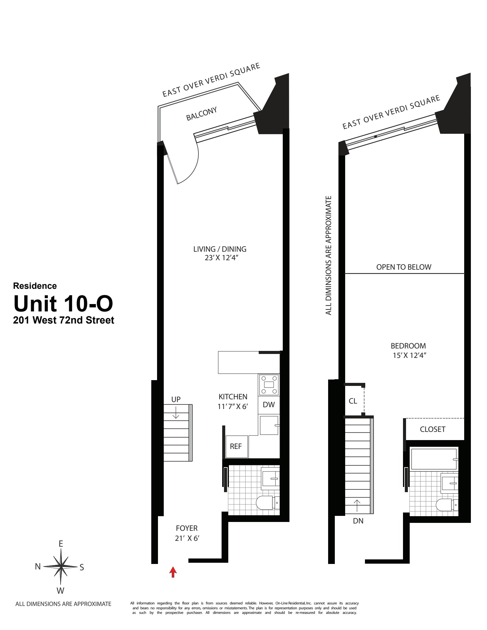 Floorplan for 201 West 72nd Street, 10O