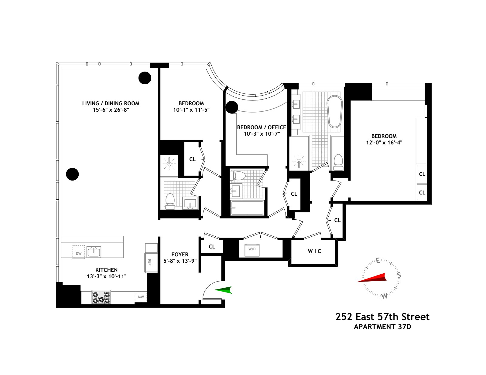 Floorplan for 252 East 57th Street, 37D