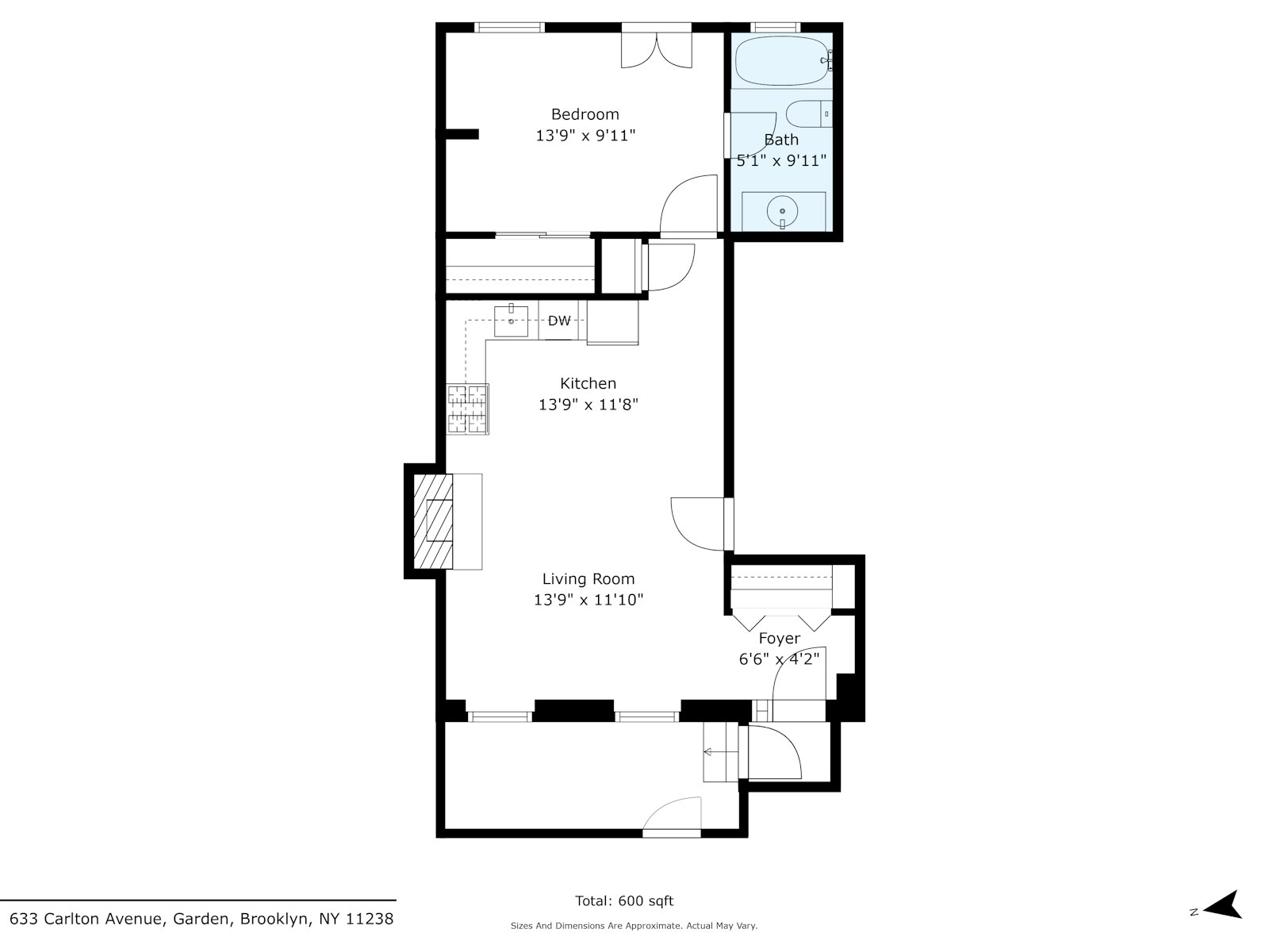 Floorplan for 633 Carlton Avenue, 1