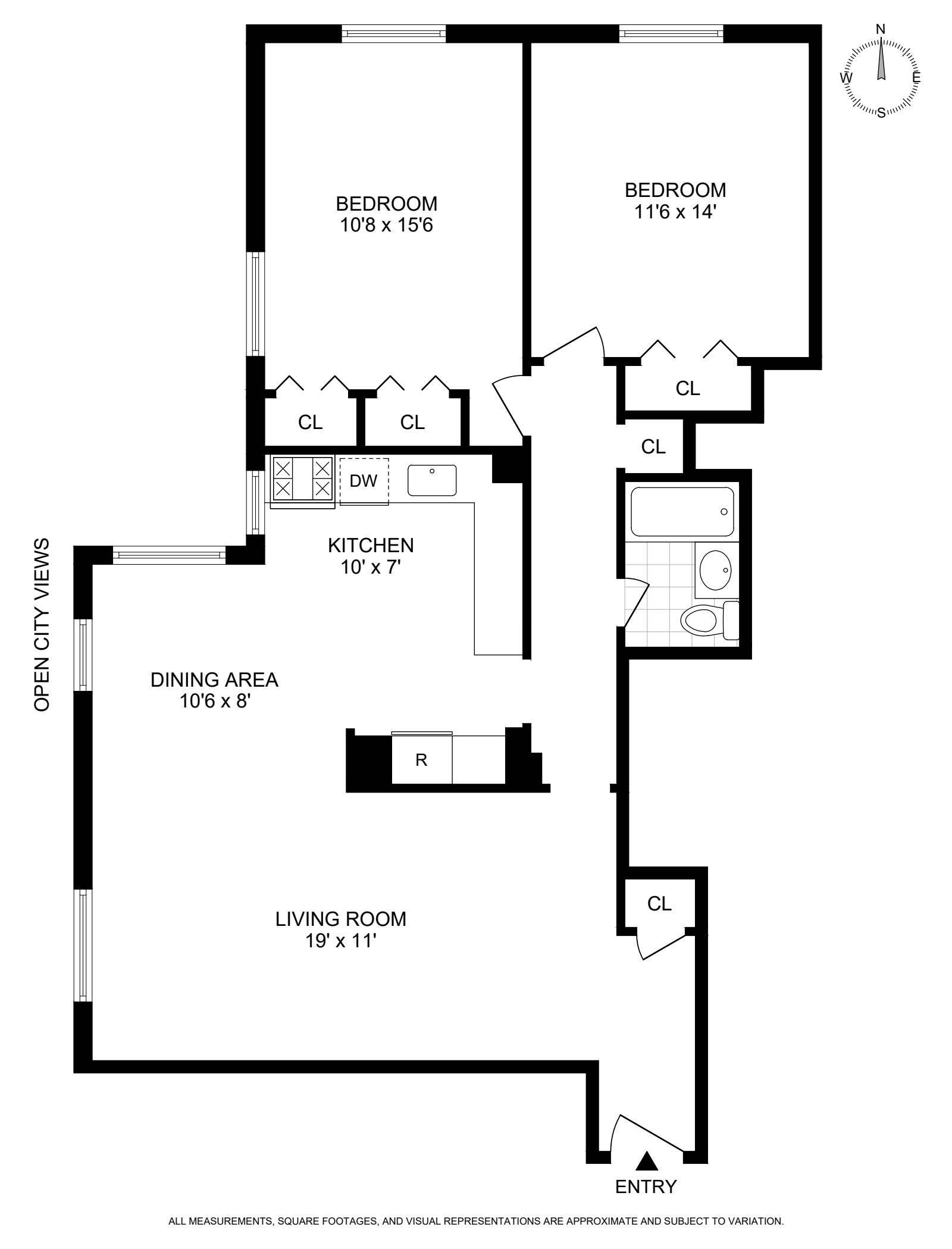 Floorplan for 210 Clinton Avenue, 8F