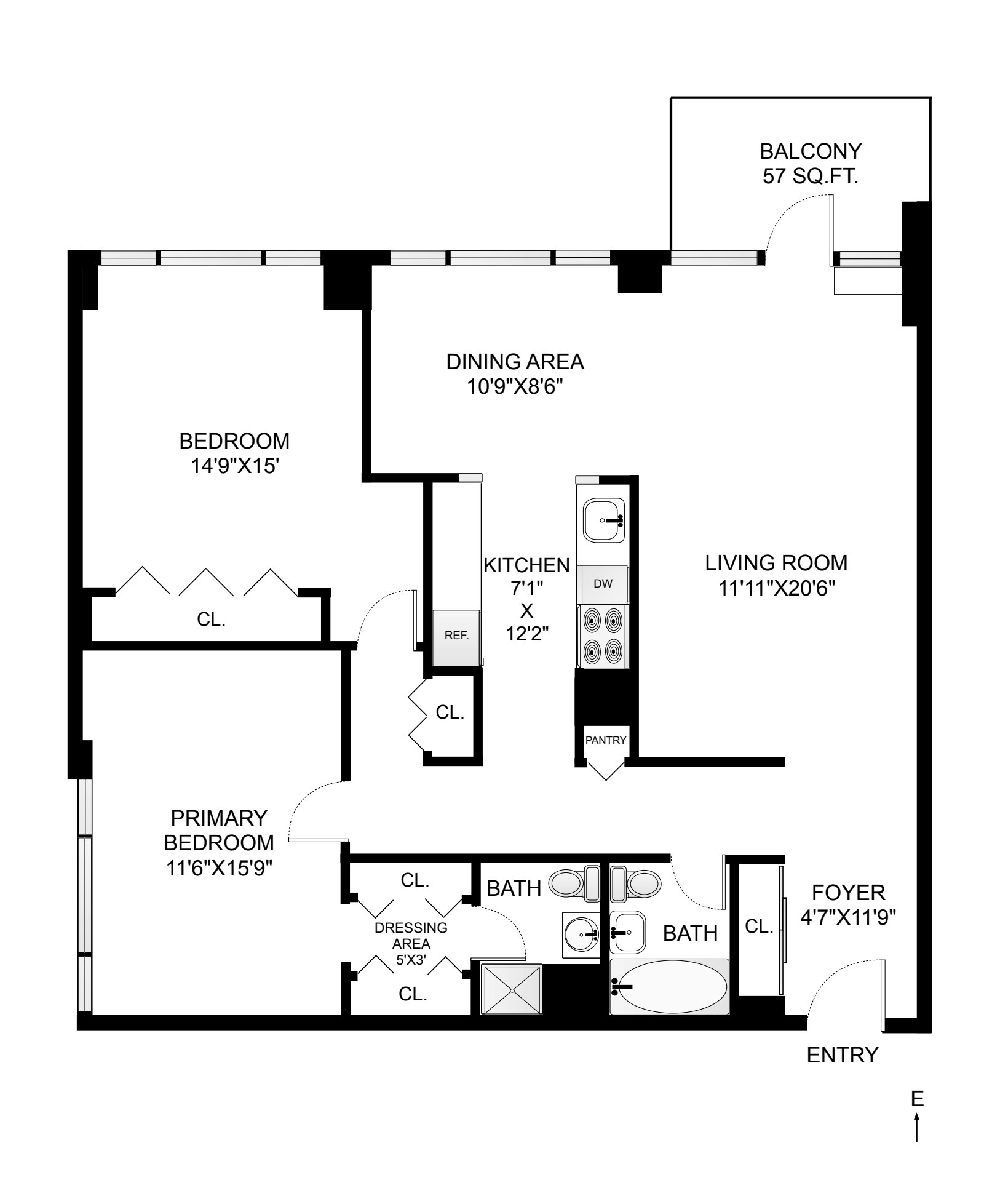 Floorplan for 75 Henry Street, 14E