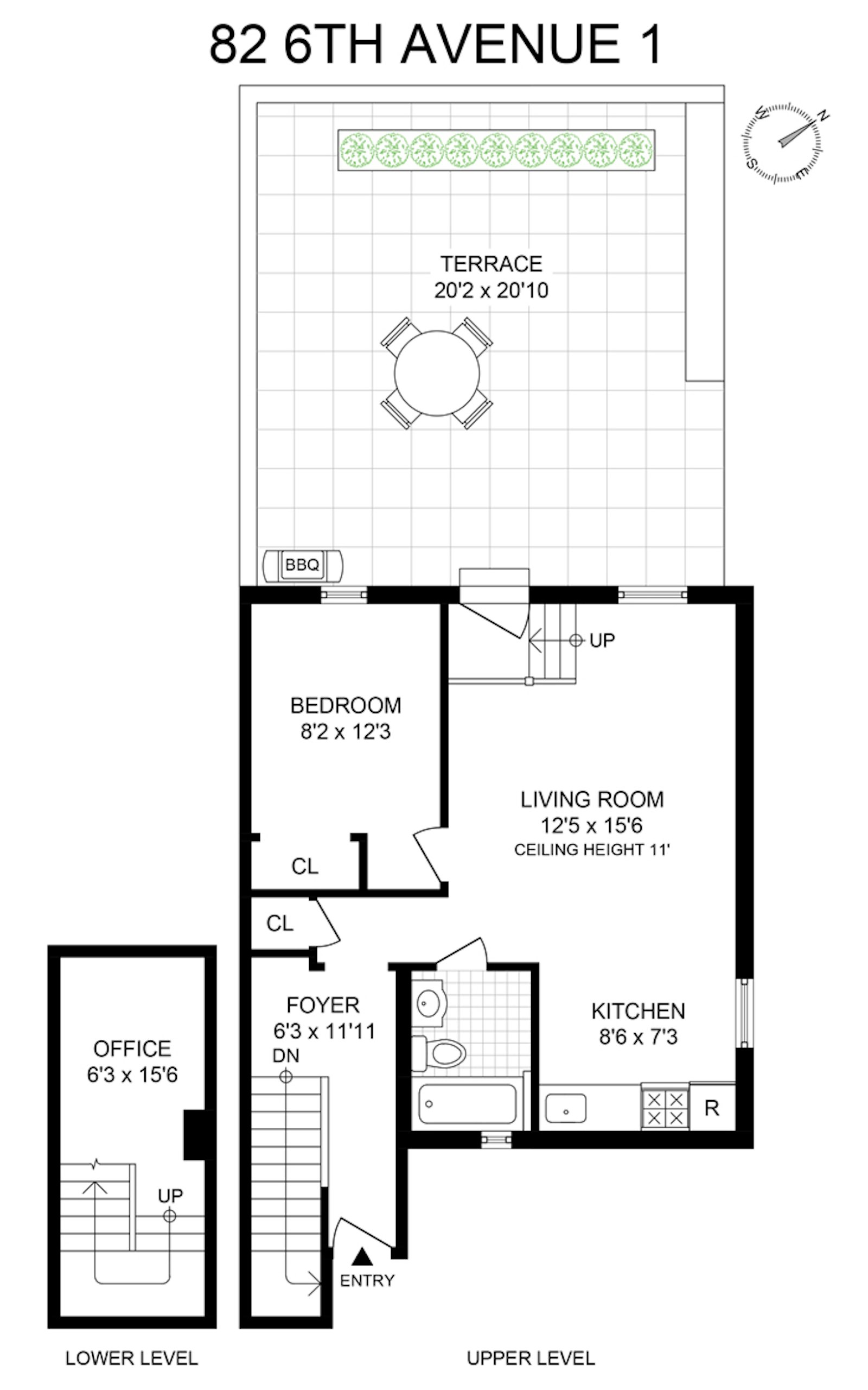 Floorplan for 82 Sixth Avenue, 1