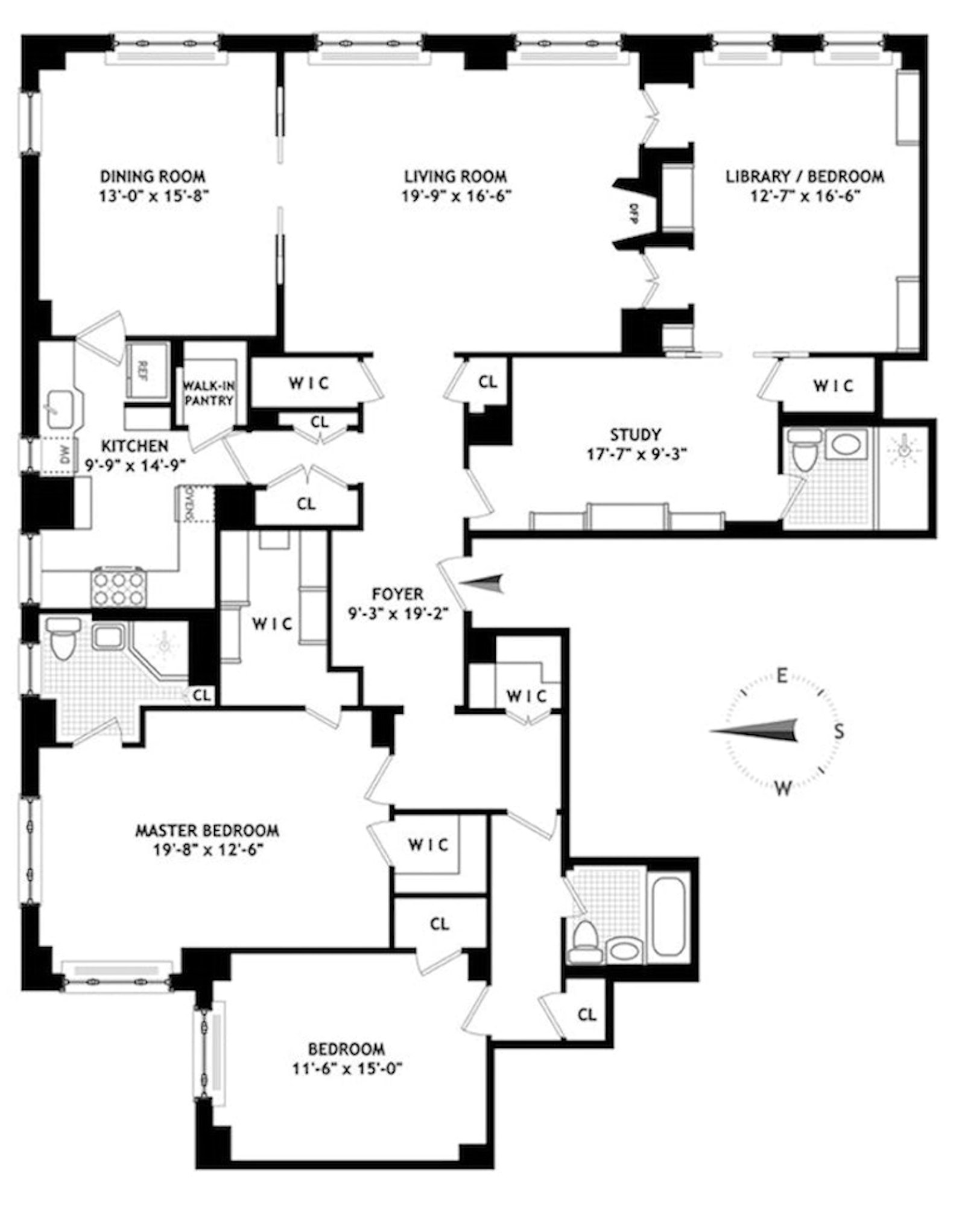 Floorplan for 2 Beekman Place, 4ABG