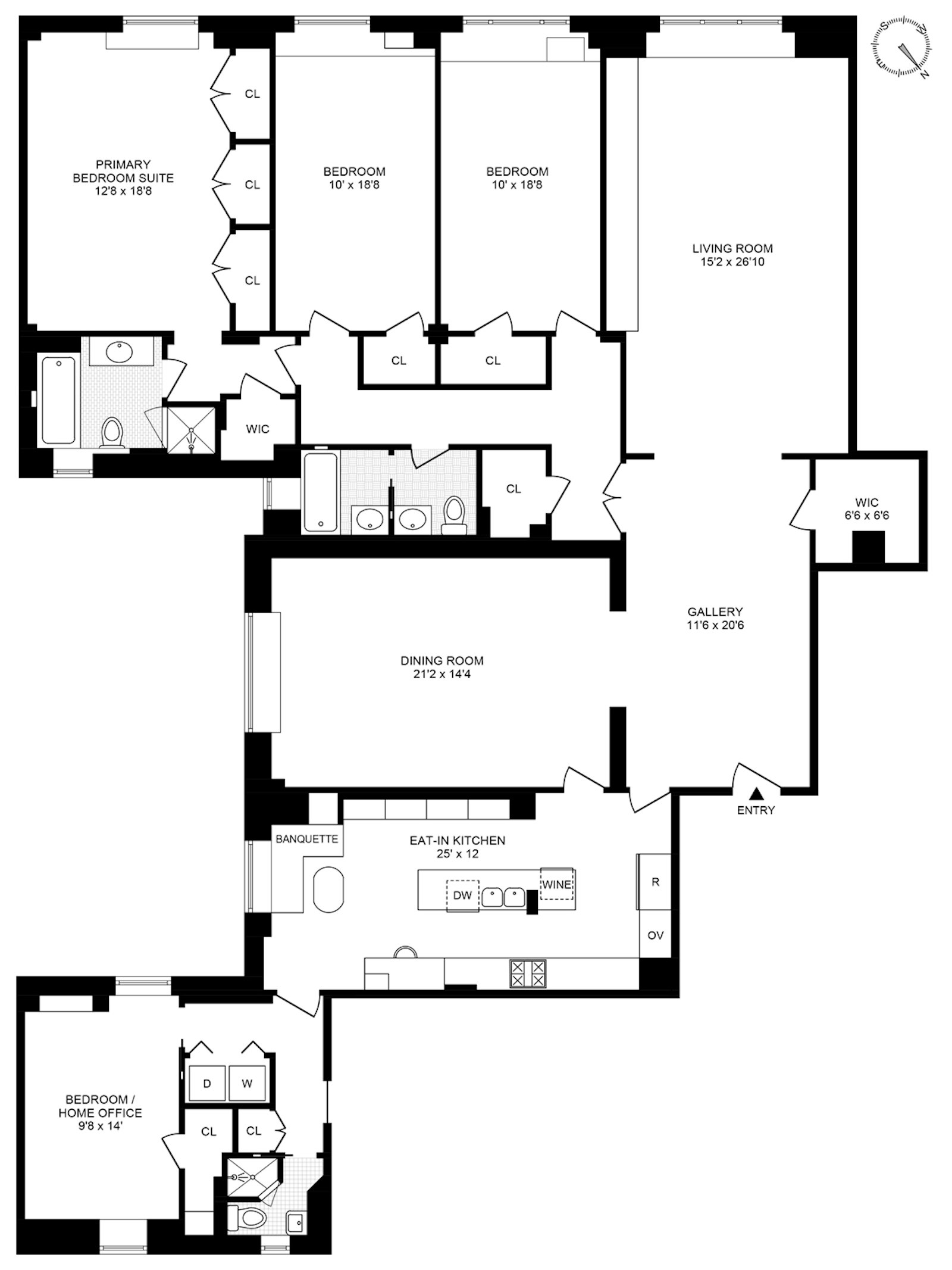 Floorplan for 45 East 82nd Street, 6E