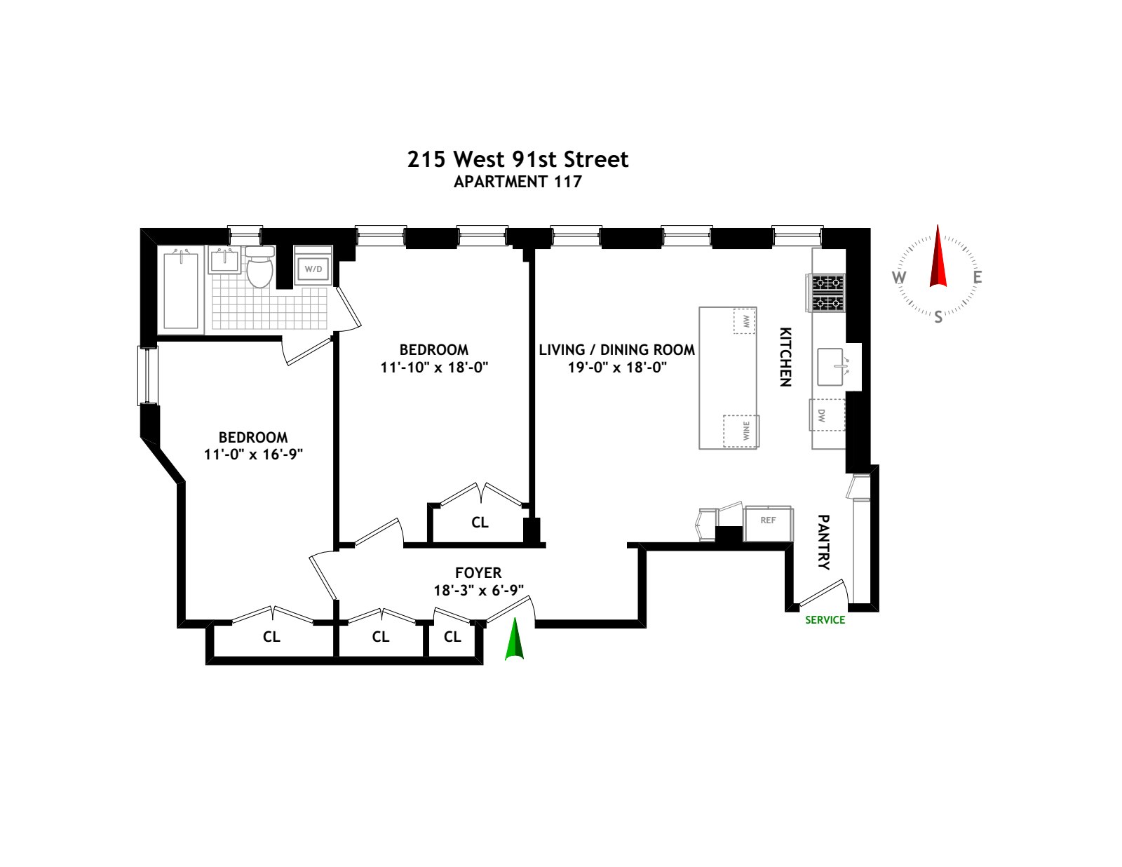 Floorplan for 215 West 91st Street, 117