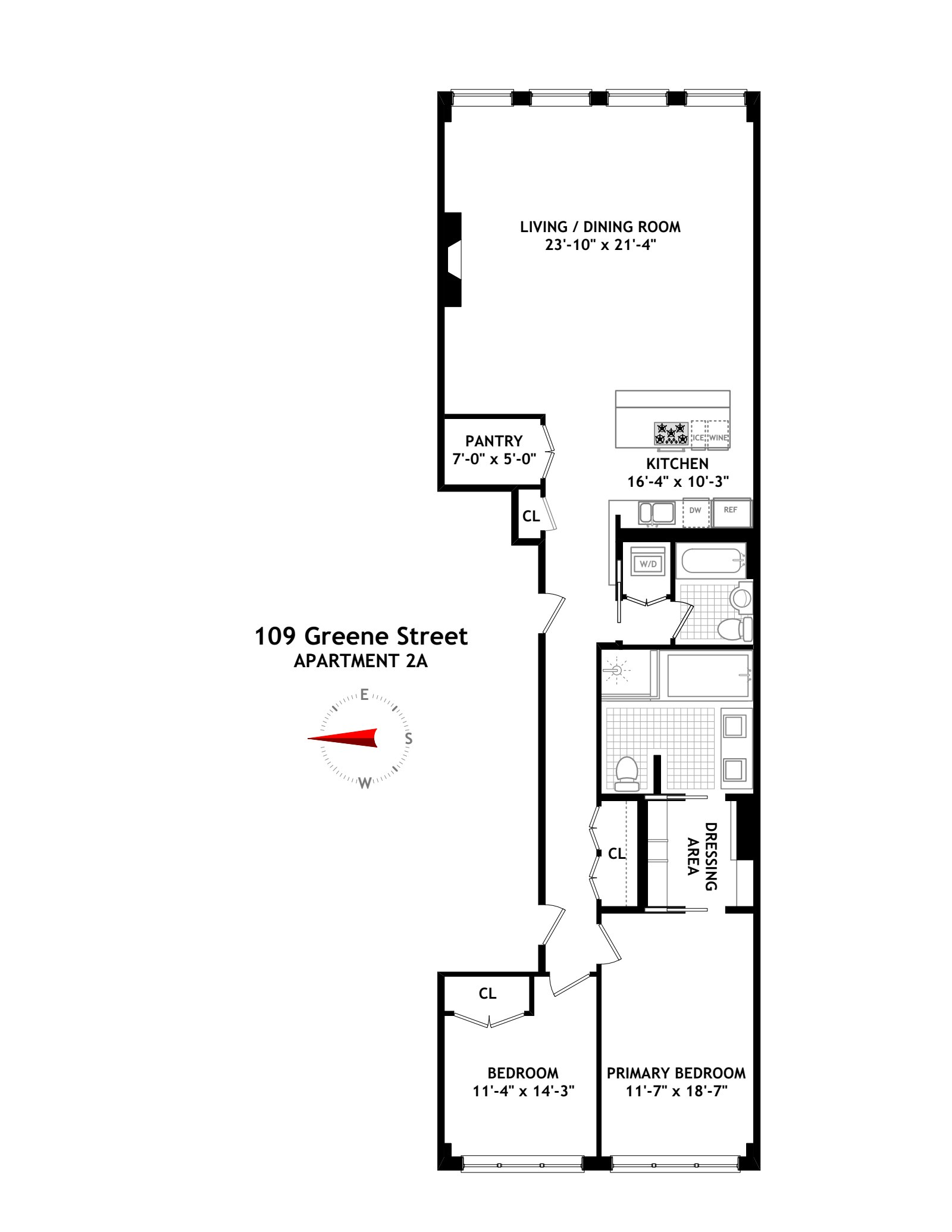 Floorplan for 109 Greene Street, 2A