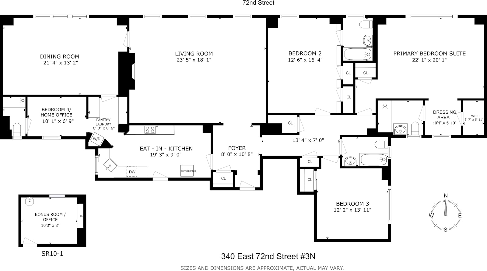 Floorplan for 340 East 72nd Street, 3N