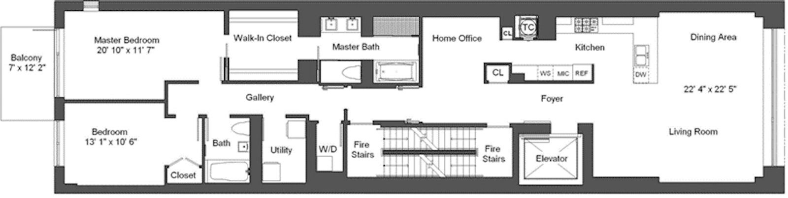 Floorplan for 333 West 14th Street, 6