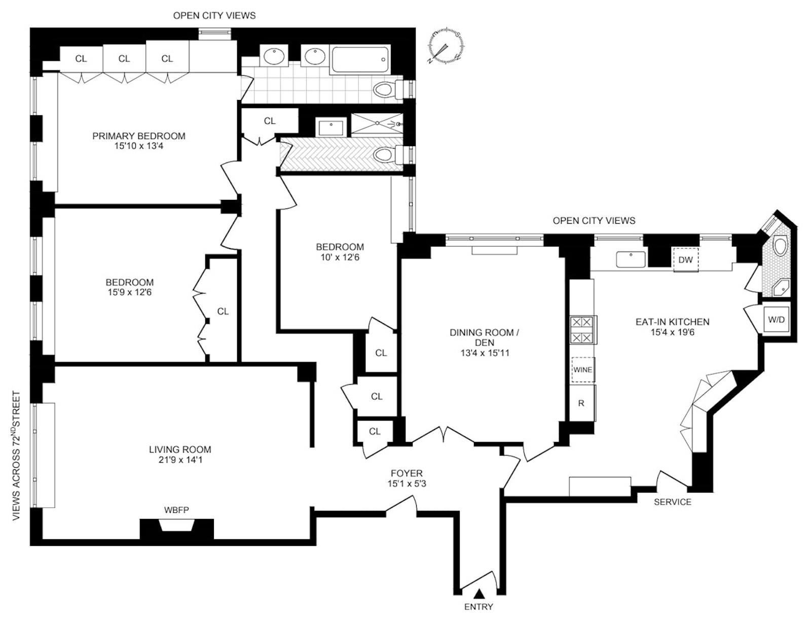 Floorplan for 164 East 72nd Street, 13A