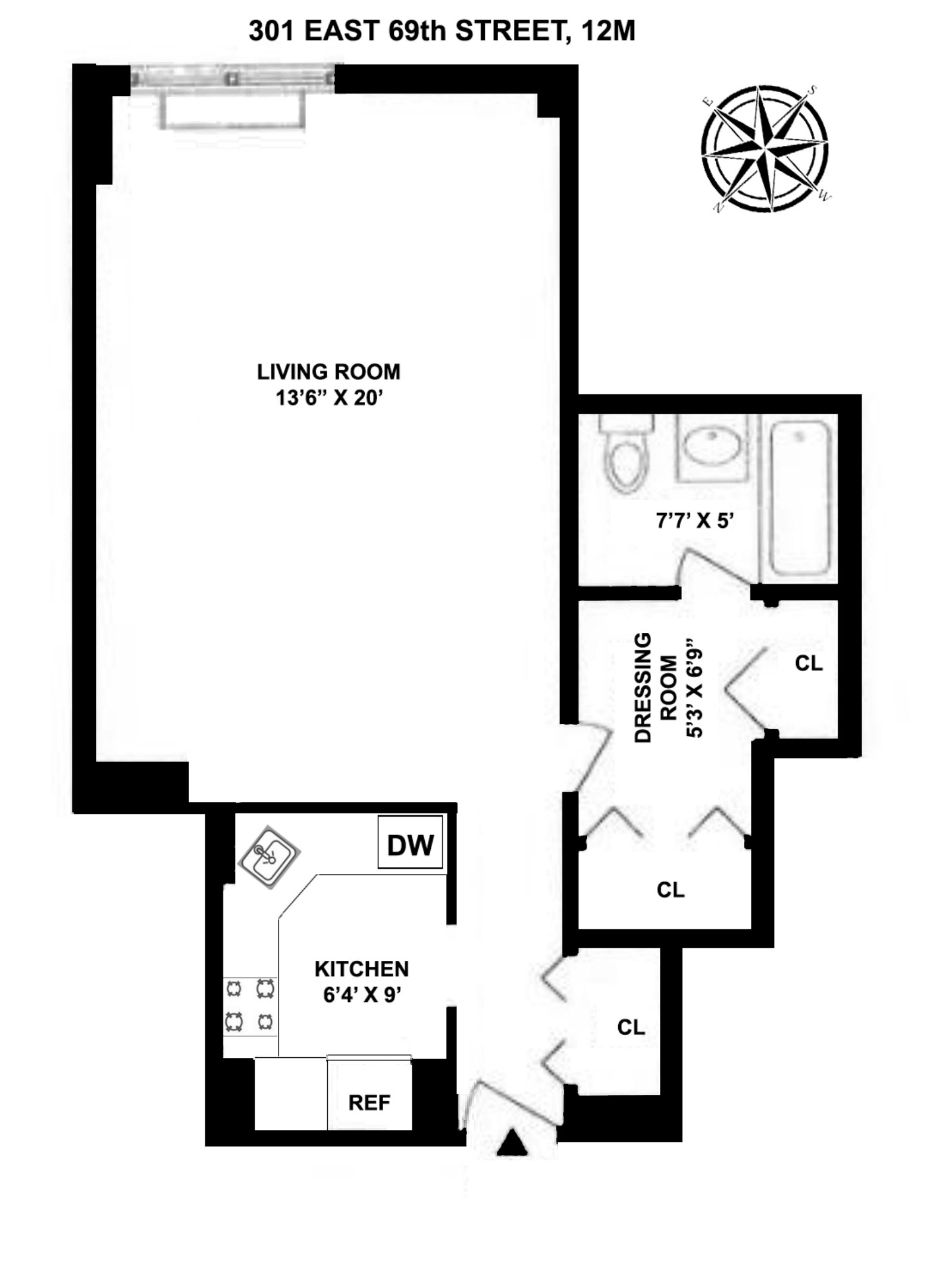 Floorplan for 301 East 69th Street, 12M