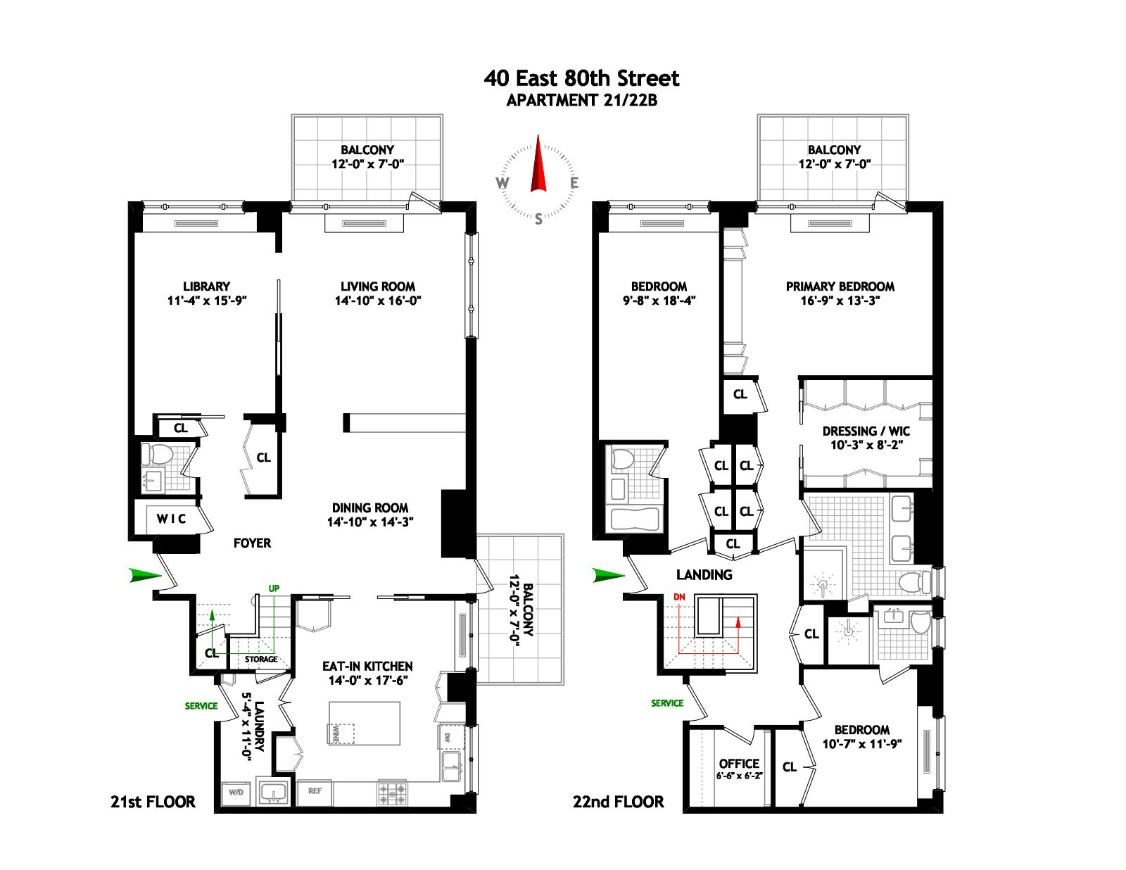 Floorplan for 40 East 80th Street, 21B