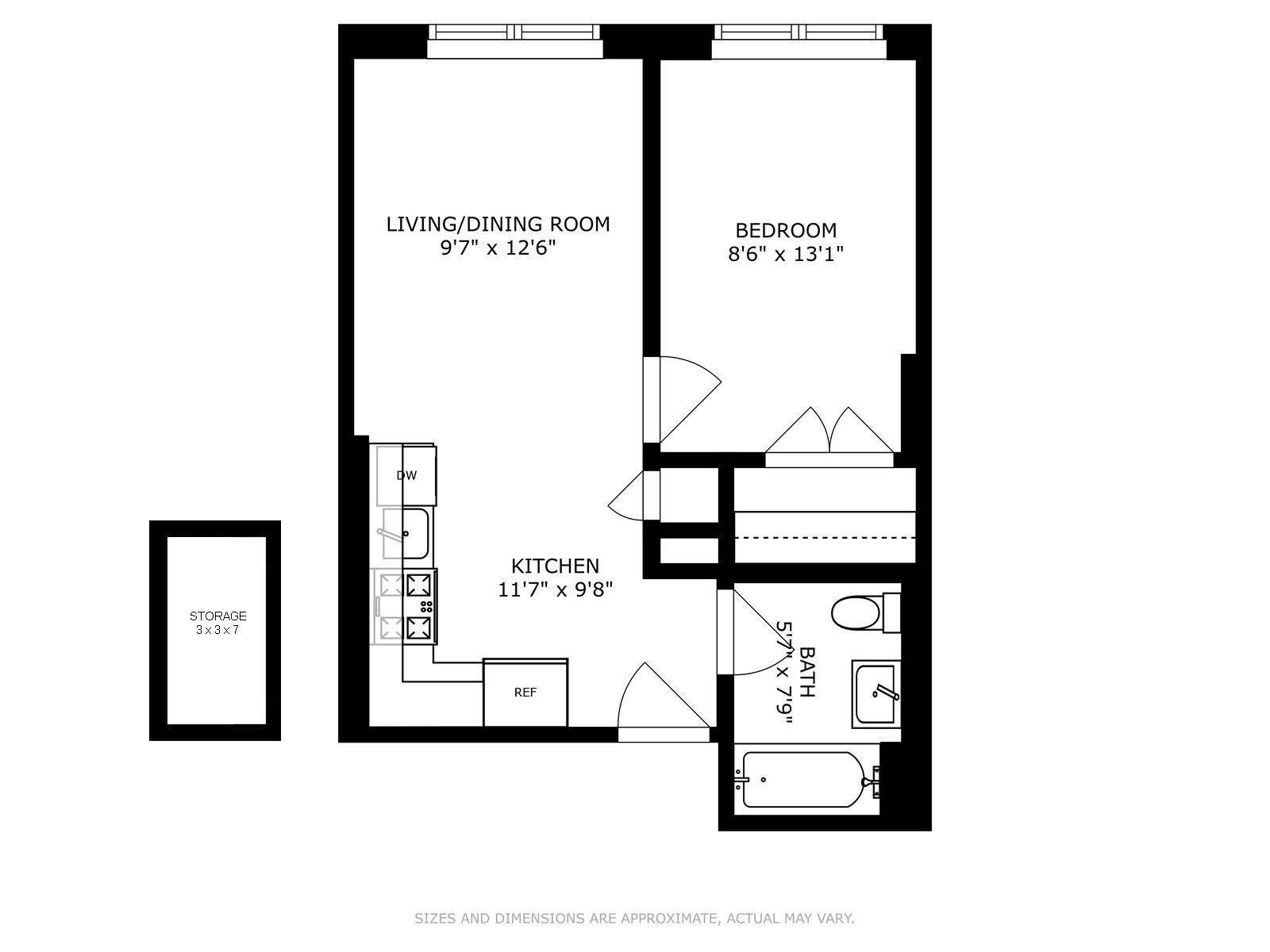 Floorplan for 337 Nostrand Ave, 301B