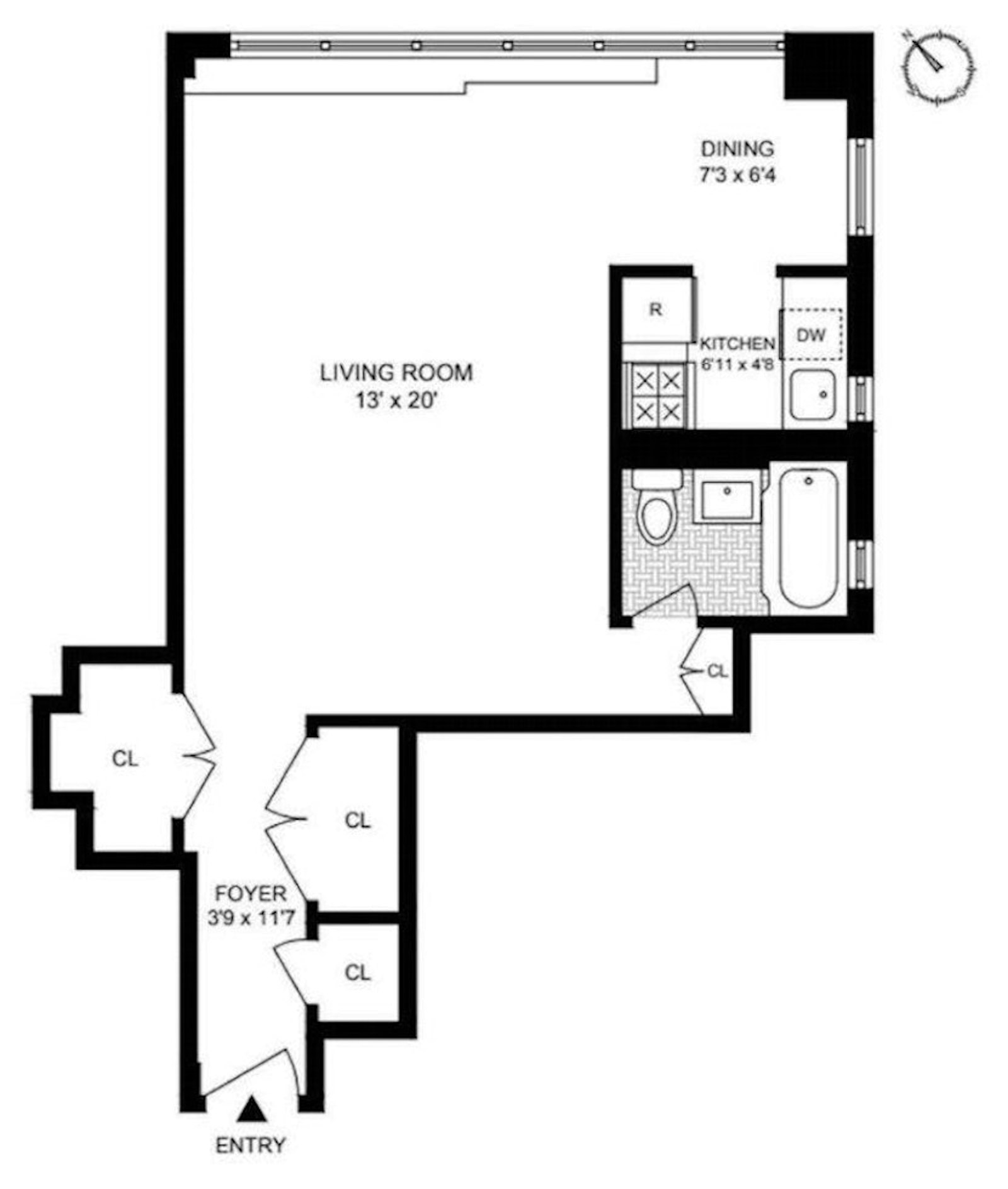 Floorplan for 225 East 46th Street, 12B