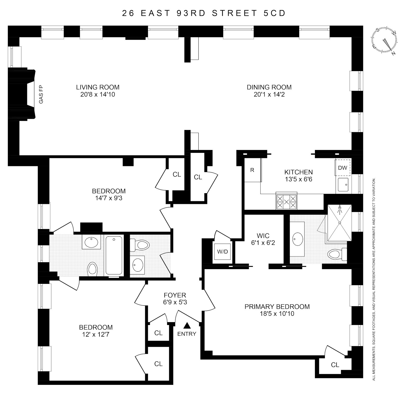 Floorplan for 26 East 93rd Street, 5CD