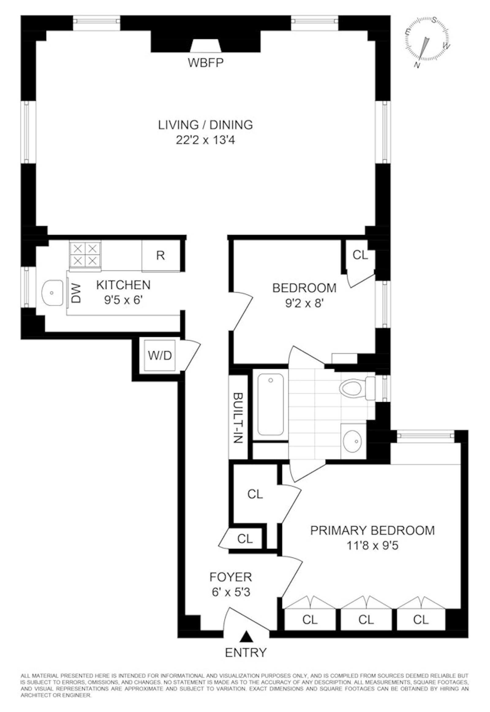 Floorplan for 925 Park Avenue, 7D