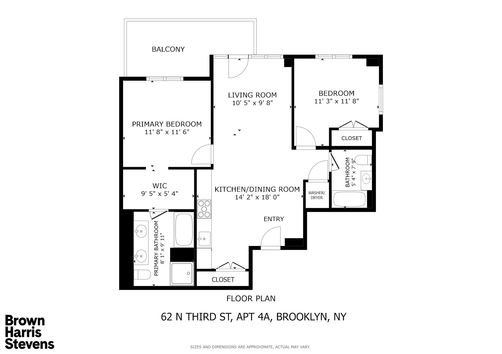 Floorplan for 62 North 3rd Street, 4A