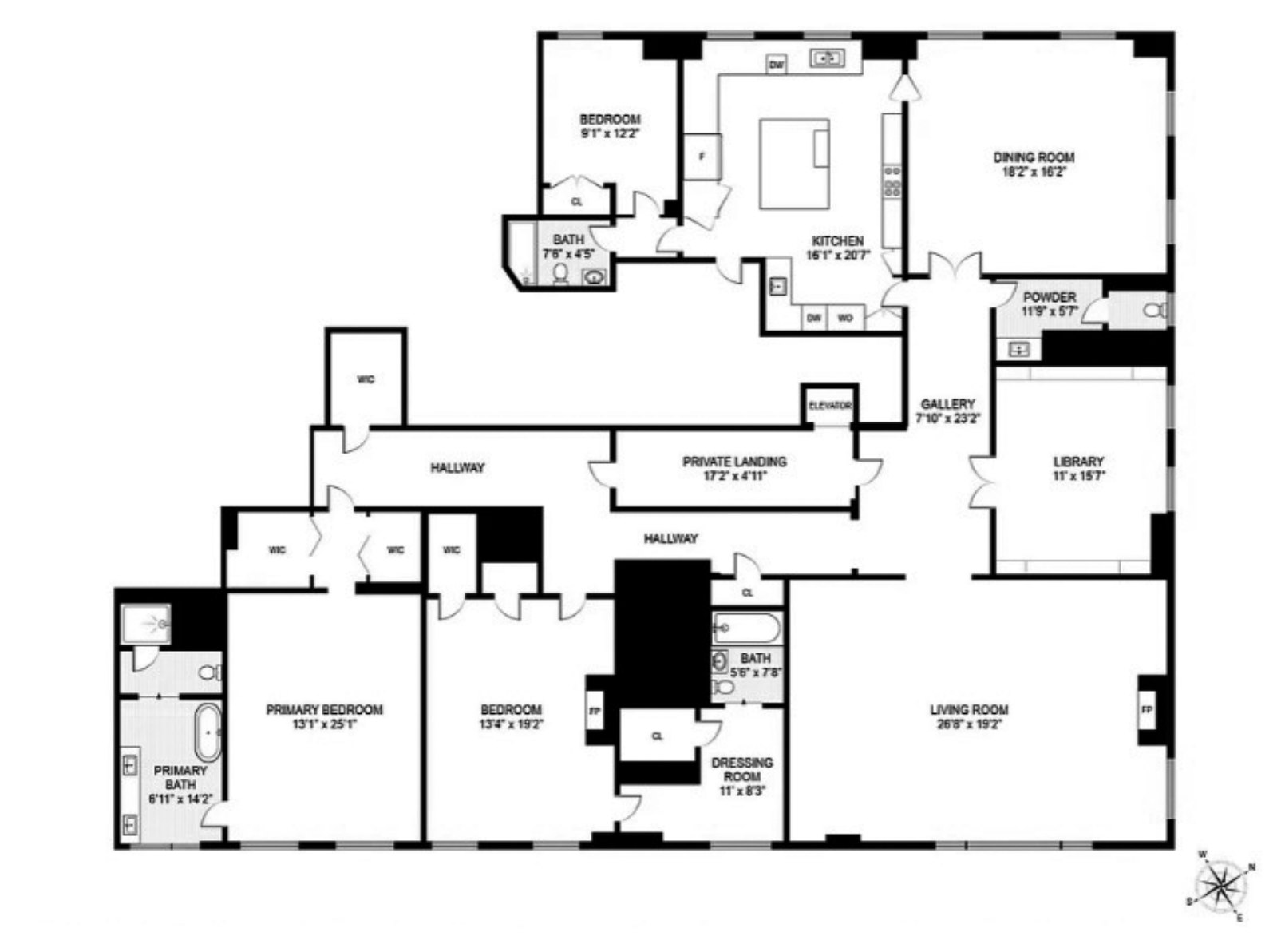 Floorplan for 1 Beekman Place, 15C