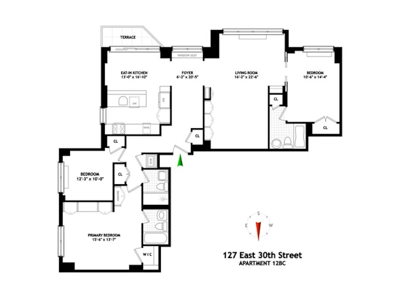 Floorplan for 127 East 30th Street, 12BC