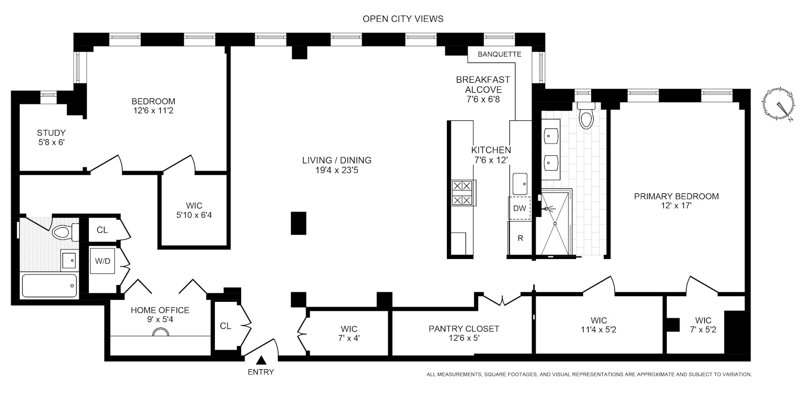 Floorplan for 353 West 56th Street, 11FG