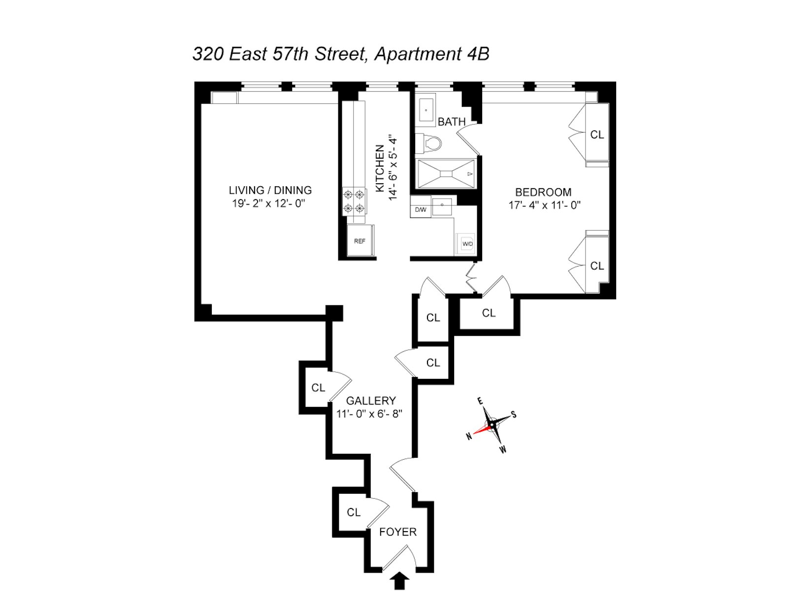 Floorplan for 320 East 57th Street, 4B