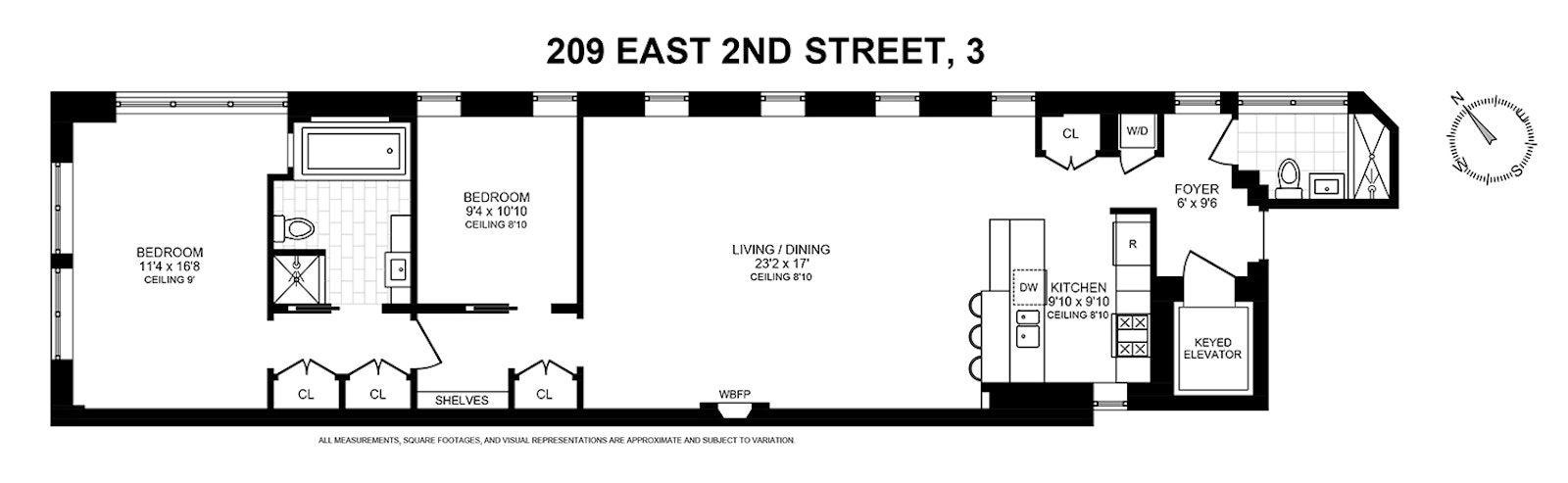 Floorplan for 209 East 2nd Street, 3