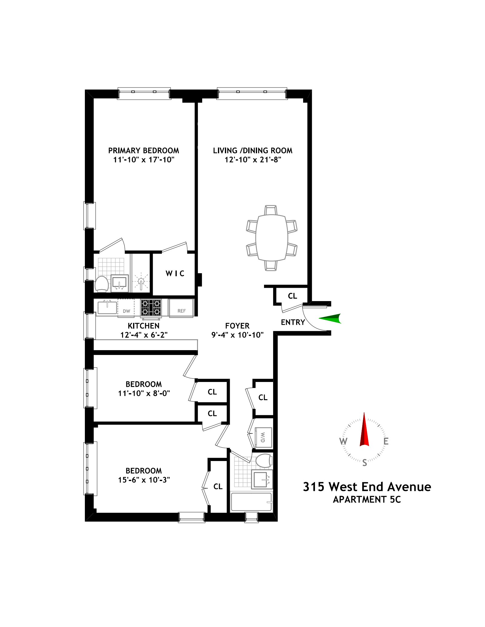 Floorplan for 315 West End Avenue, 5C