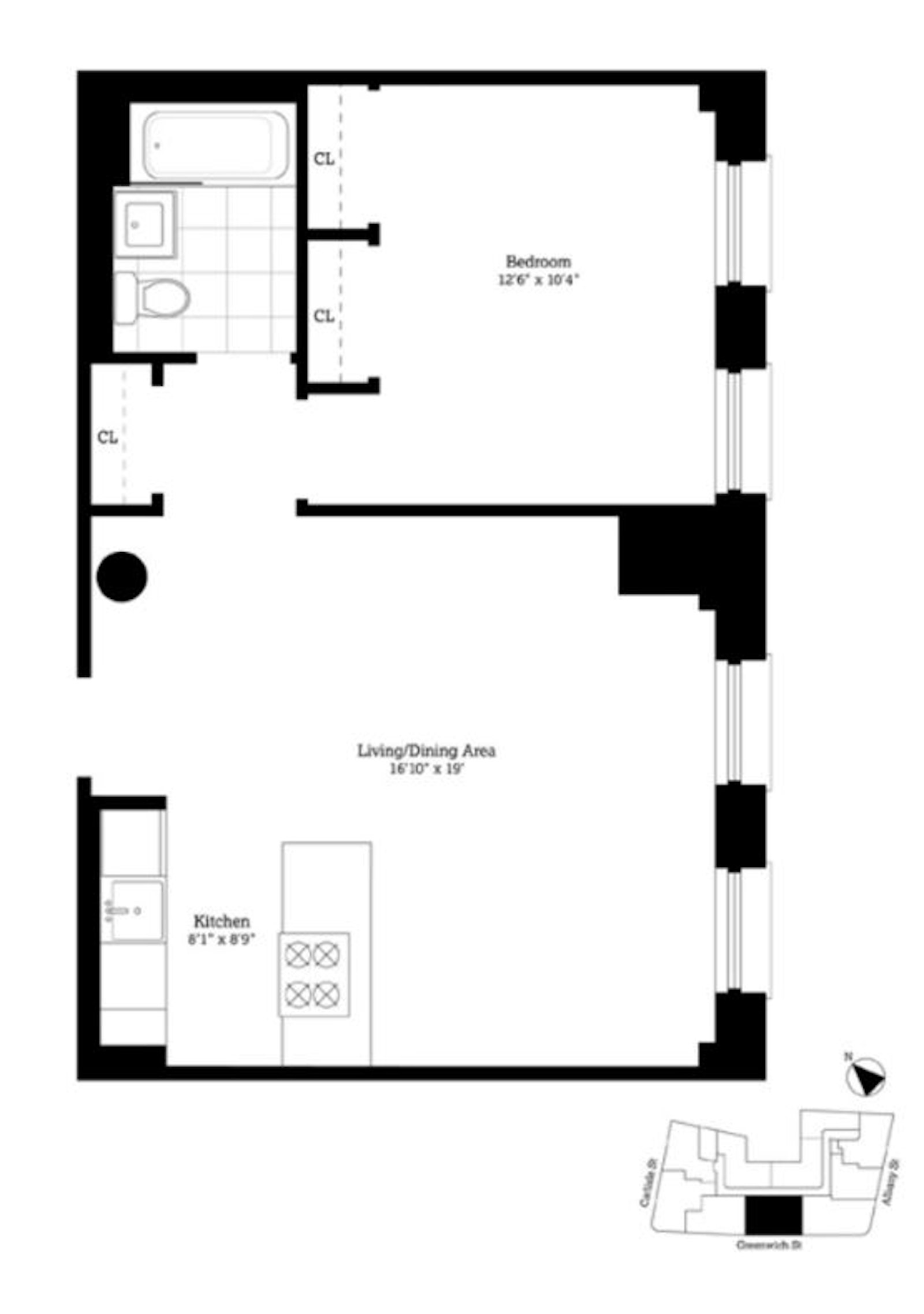 Floorplan for 120 Greenwich Street, 4D