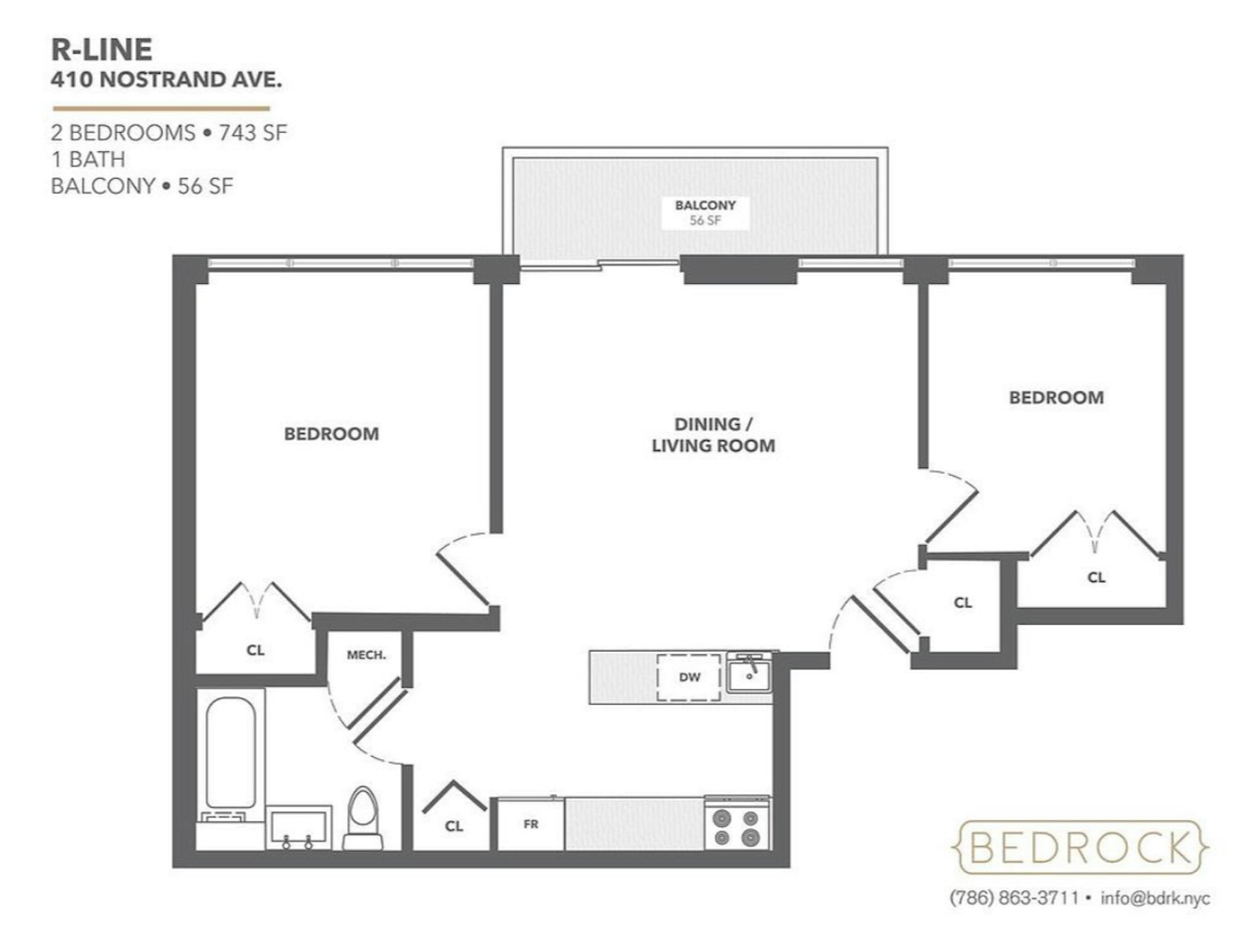 Floorplan for 410 Nostrand Avenue, 5B
