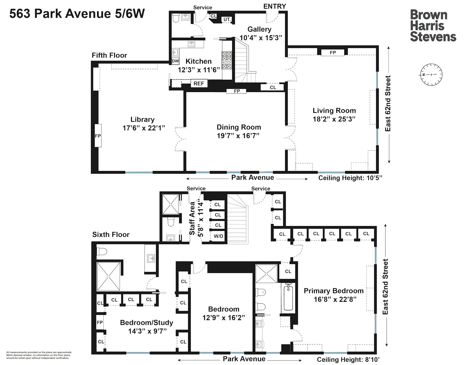 Floorplan for 563 Park Avenue, 5/6W