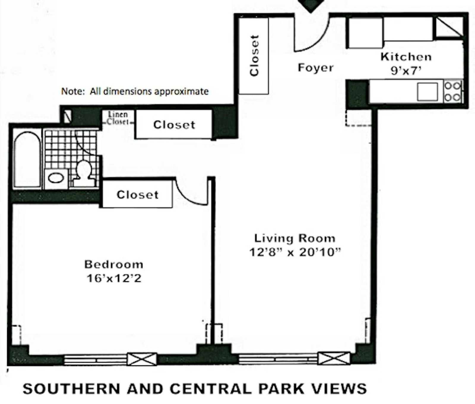 Floorplan for 372 Central Park West, 19V