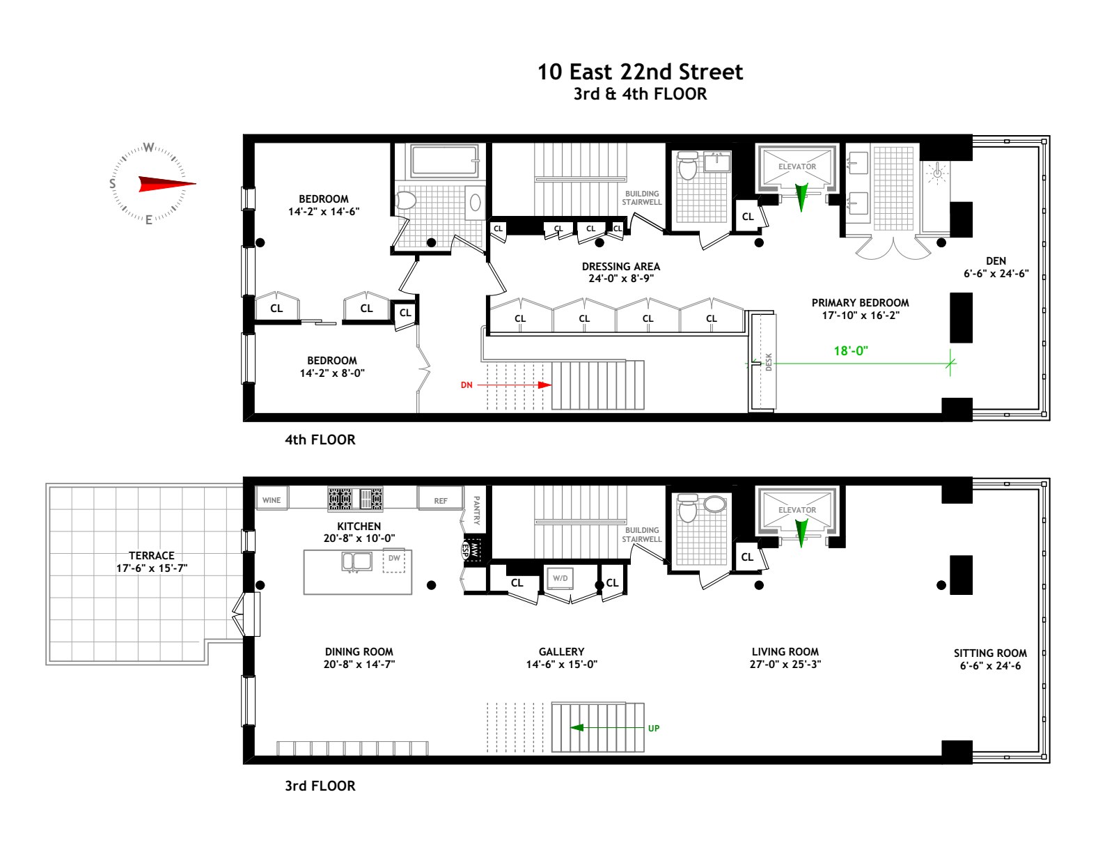 Floorplan for 10 East 22nd Street, 3