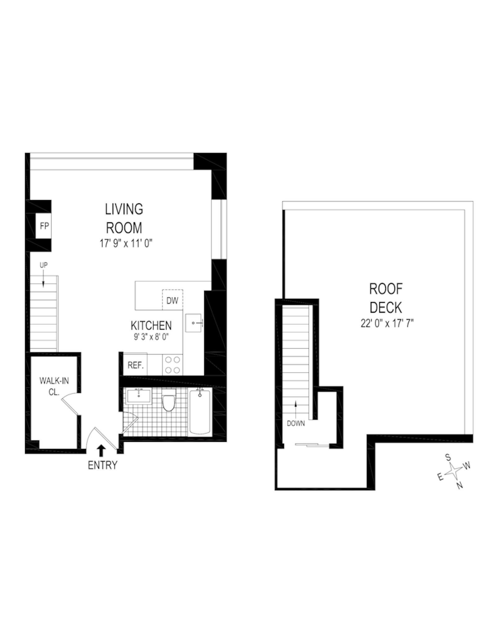 Floorplan for 529 West 42nd Street, 9S