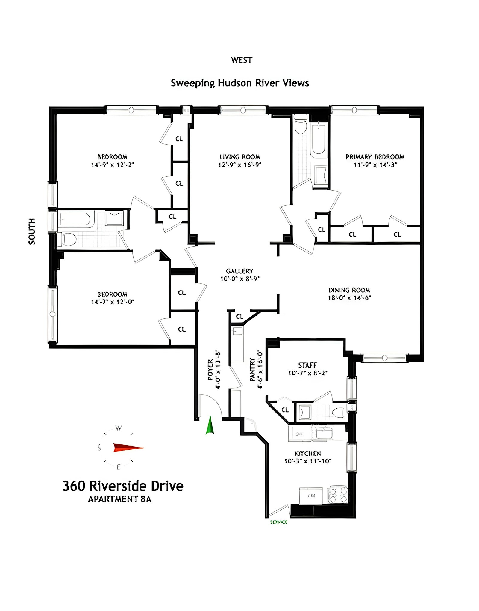 Floorplan for 360 Riverside Dr, 8A