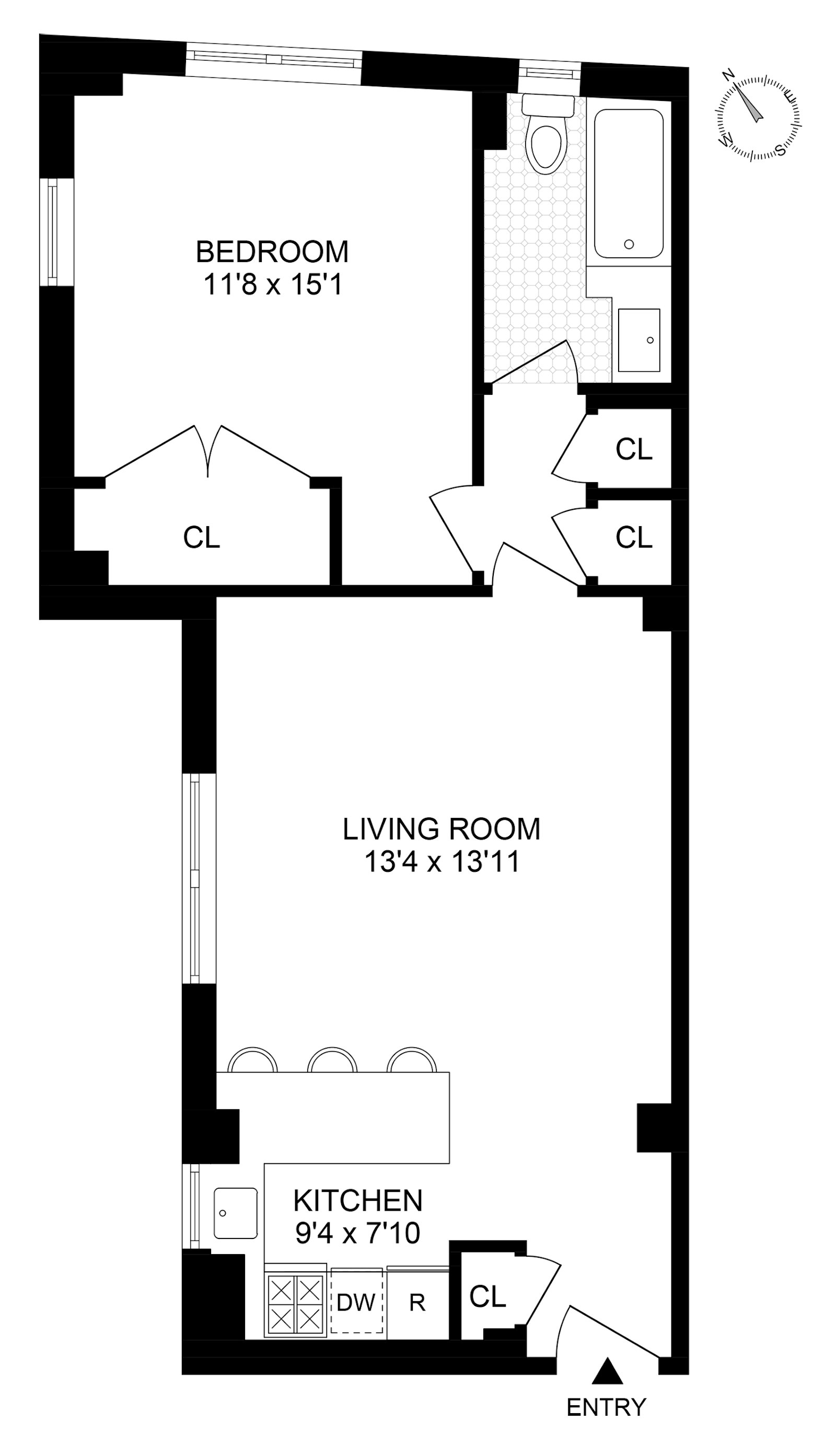 Floorplan for 139 West 82nd Street, 4A