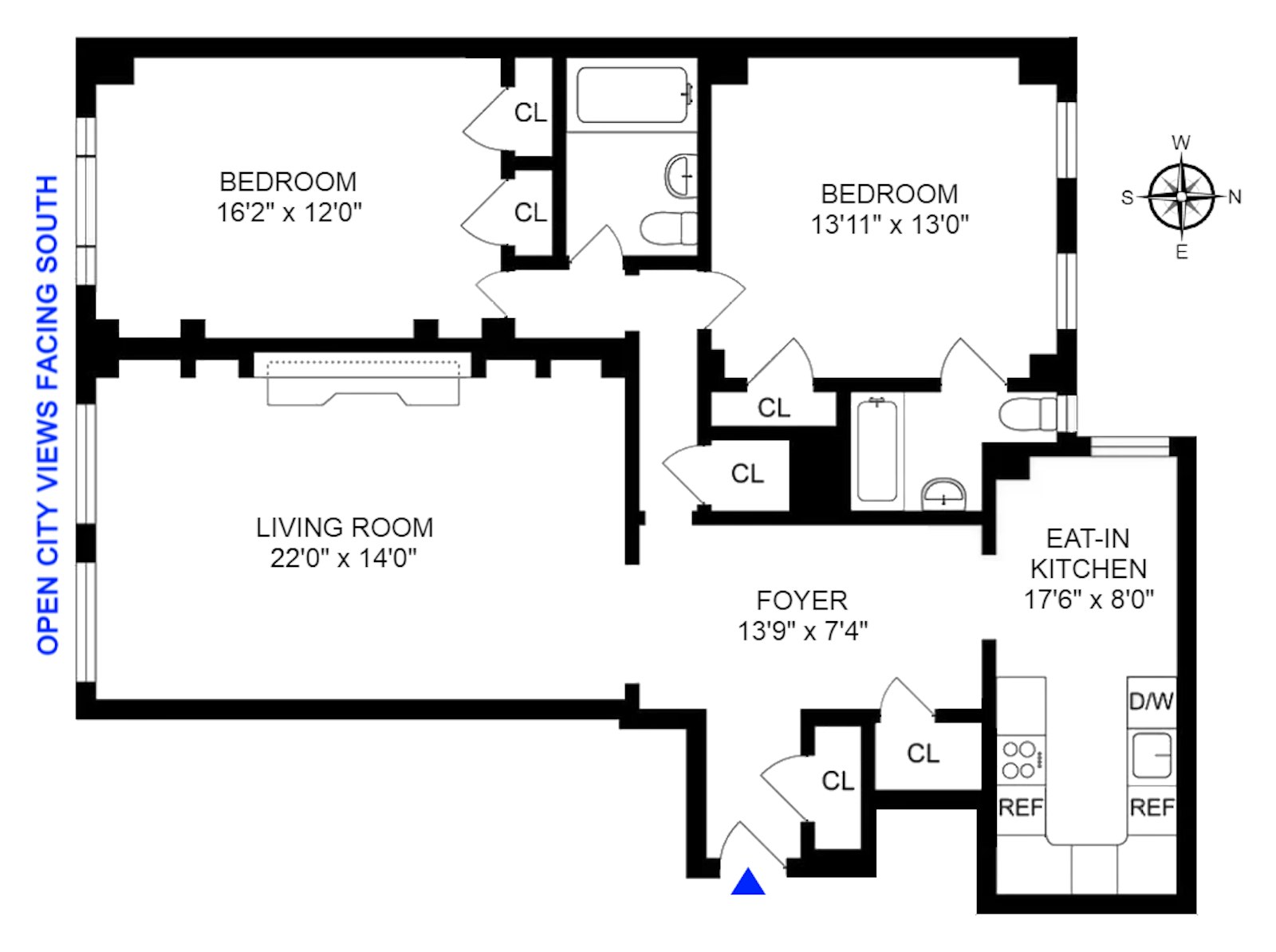 Floorplan for 2 Beekman Place, 3E