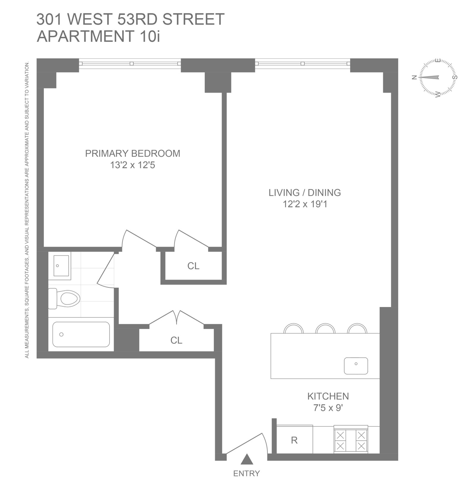 Floorplan for 301 West 53rd Street, 10I