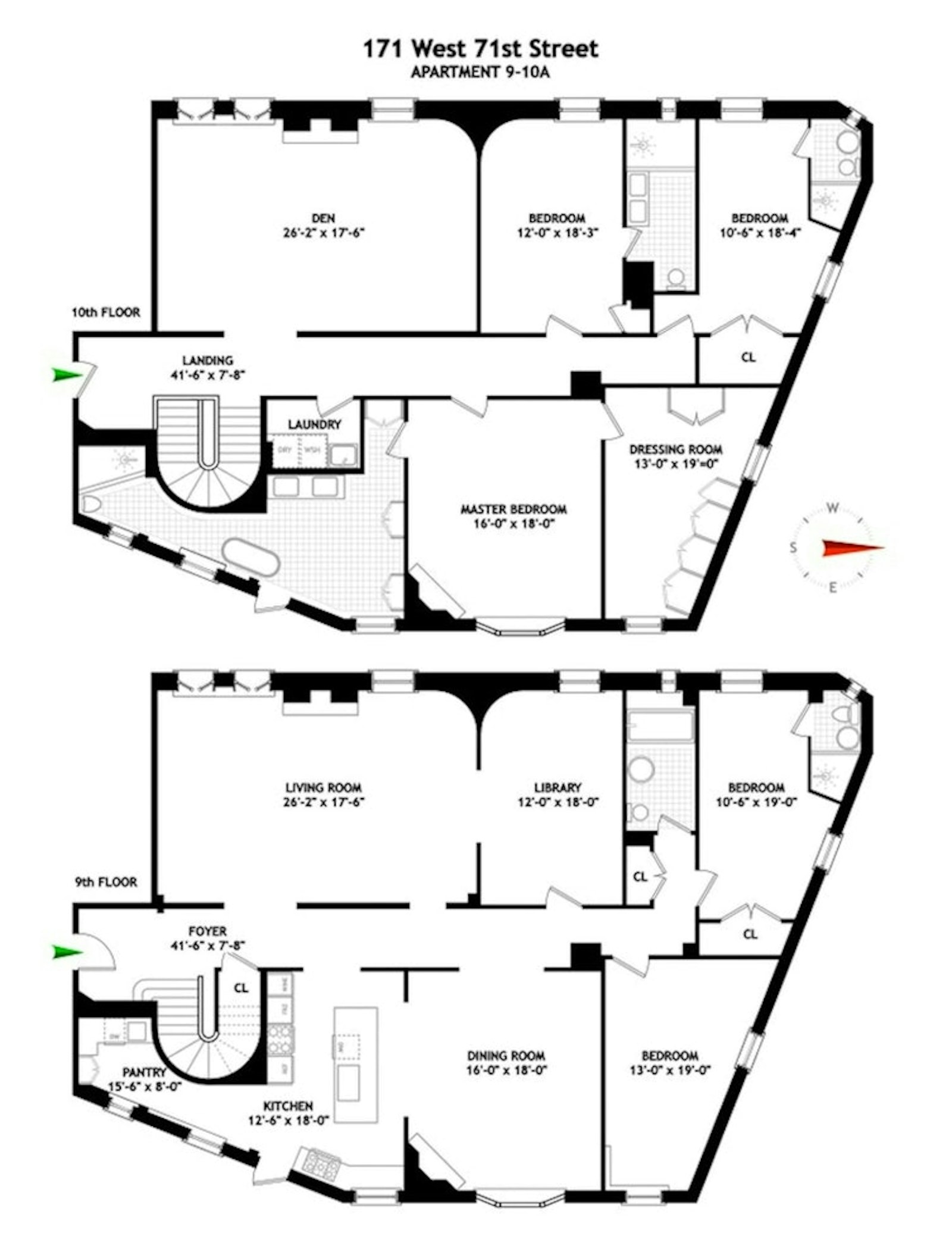 Floorplan for 171 West 71st Street, 9/10A