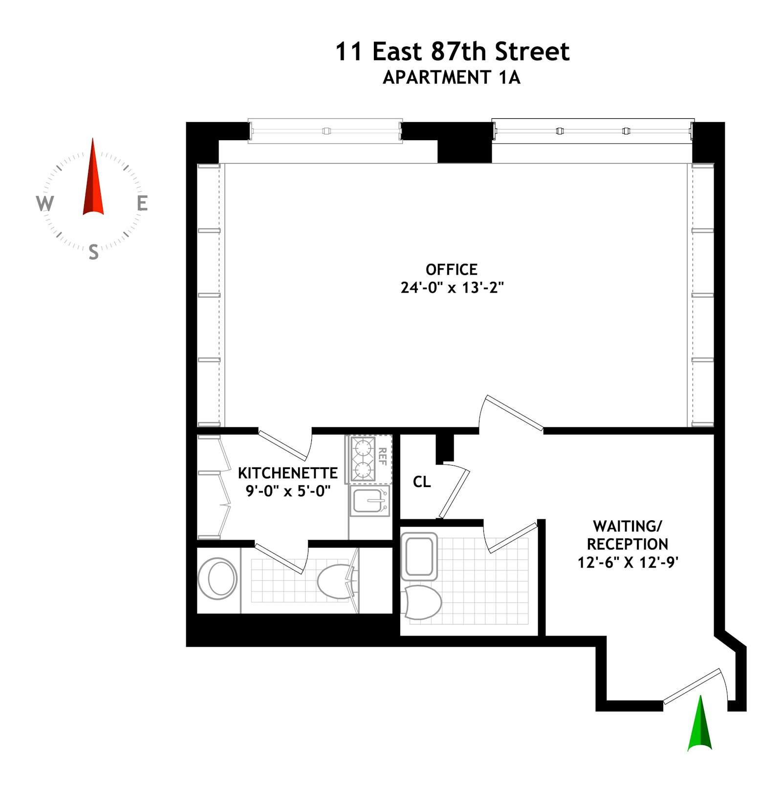 Floorplan for 11 East 87th Street, 1A